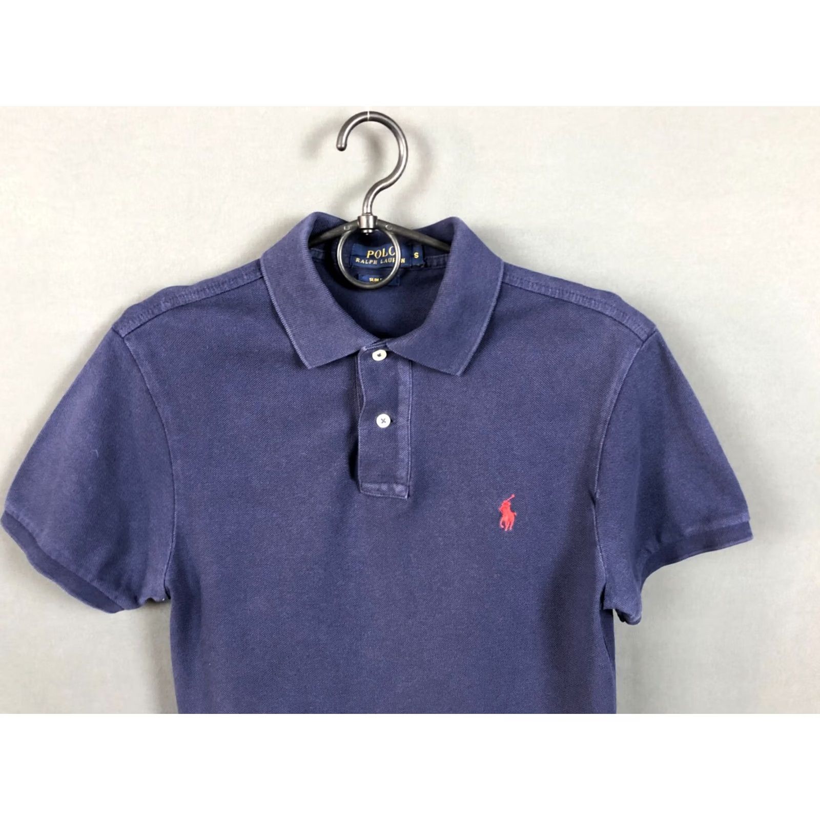 Ralph Lauren Ralph Lauren Polo Men's S Cotton Dark Blue Polo Shirt Slim Fit Short Sleeve Embroidered Logo Size US S / EU 44-46 / 1 - 3 Thumbnail