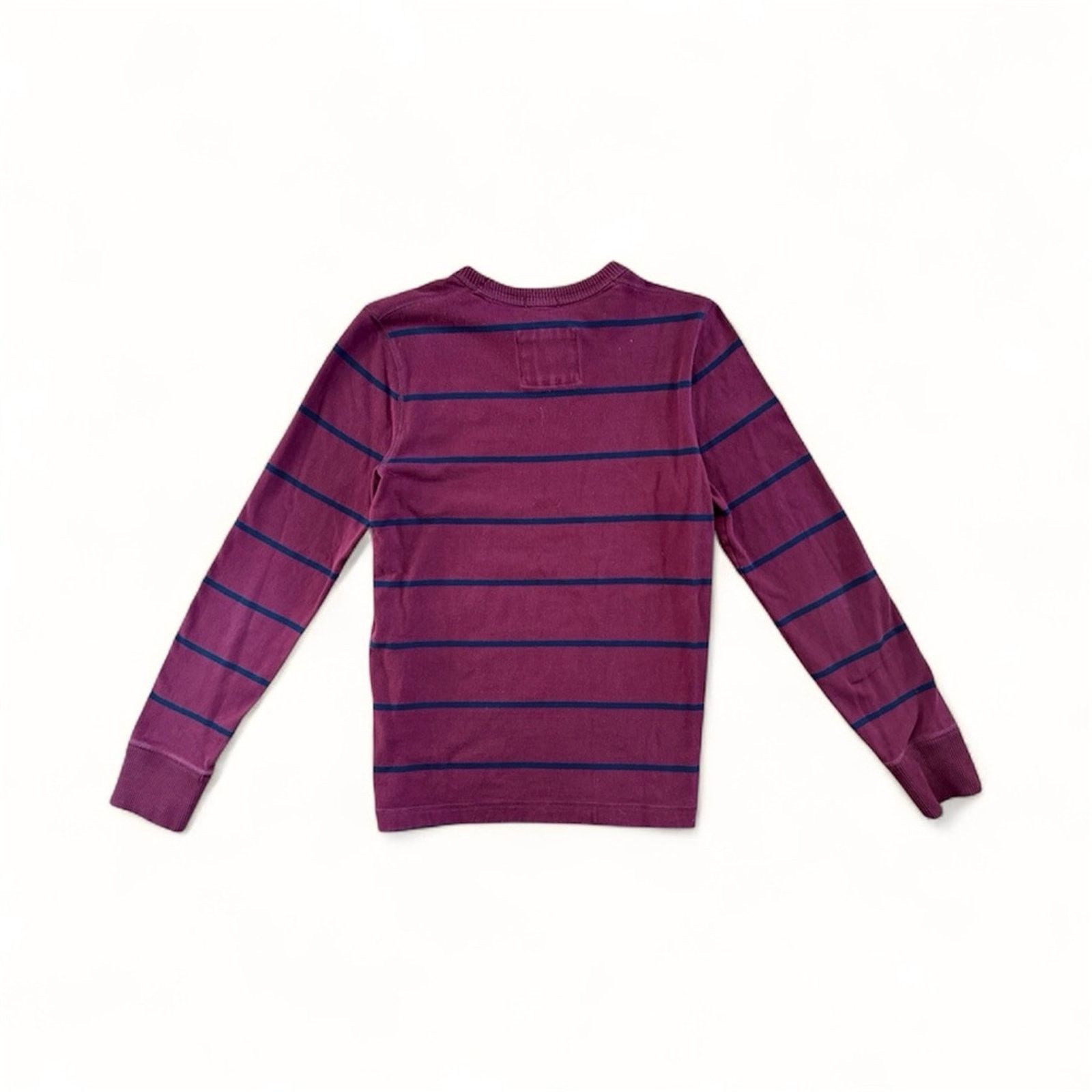 Abercrombie & Fitch Abercrombie & Fitch Burgundy Striped Long Sleeve Tee Size US M / EU 48-50 / 2 - 2 Thumbnail