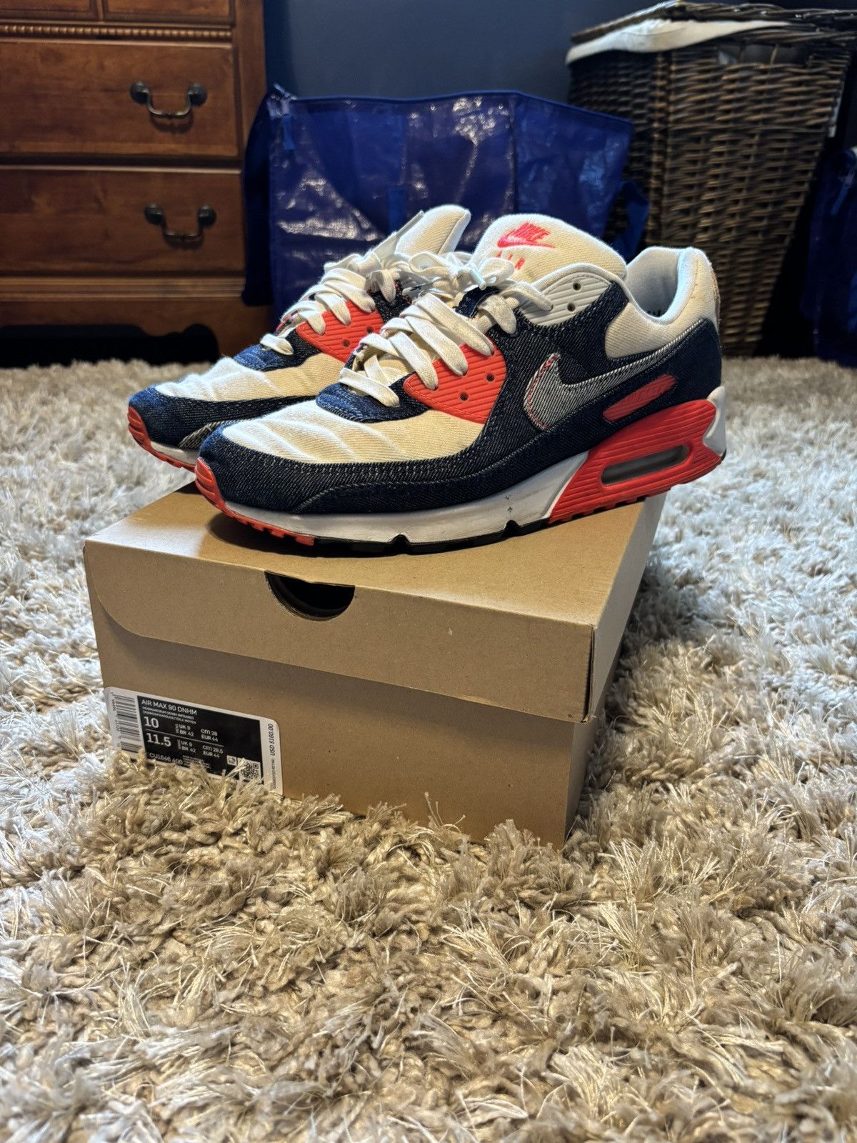 Nike NIKE x DENHAM AIR MAX 90 Size US 10 / EU 43 - 1 Thumbnail