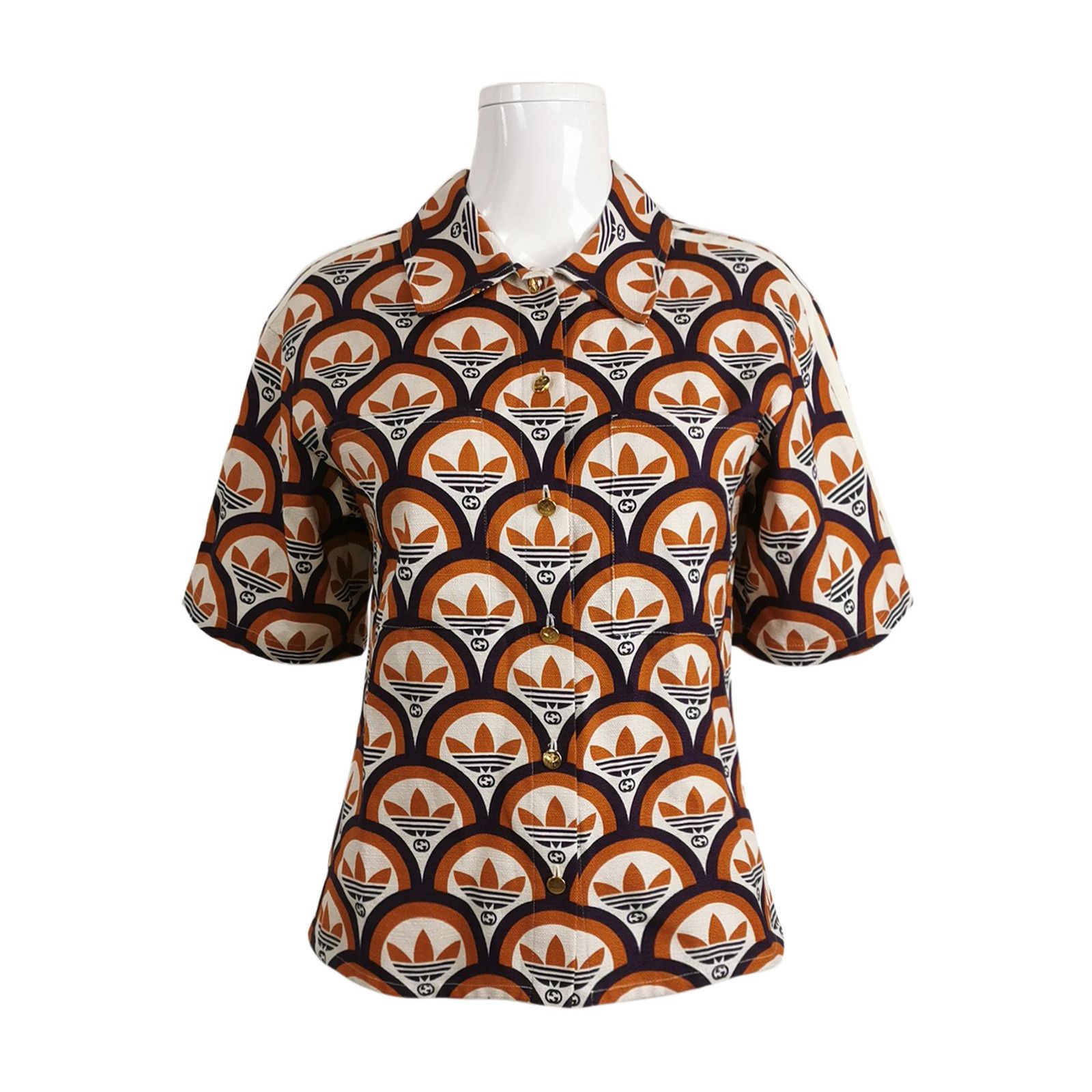 Gucci Gucci x adidas Geometric Print Button Up Shirt Size 38 Size XS / US 0-2 / IT 36-38 - 1 Thumbnail