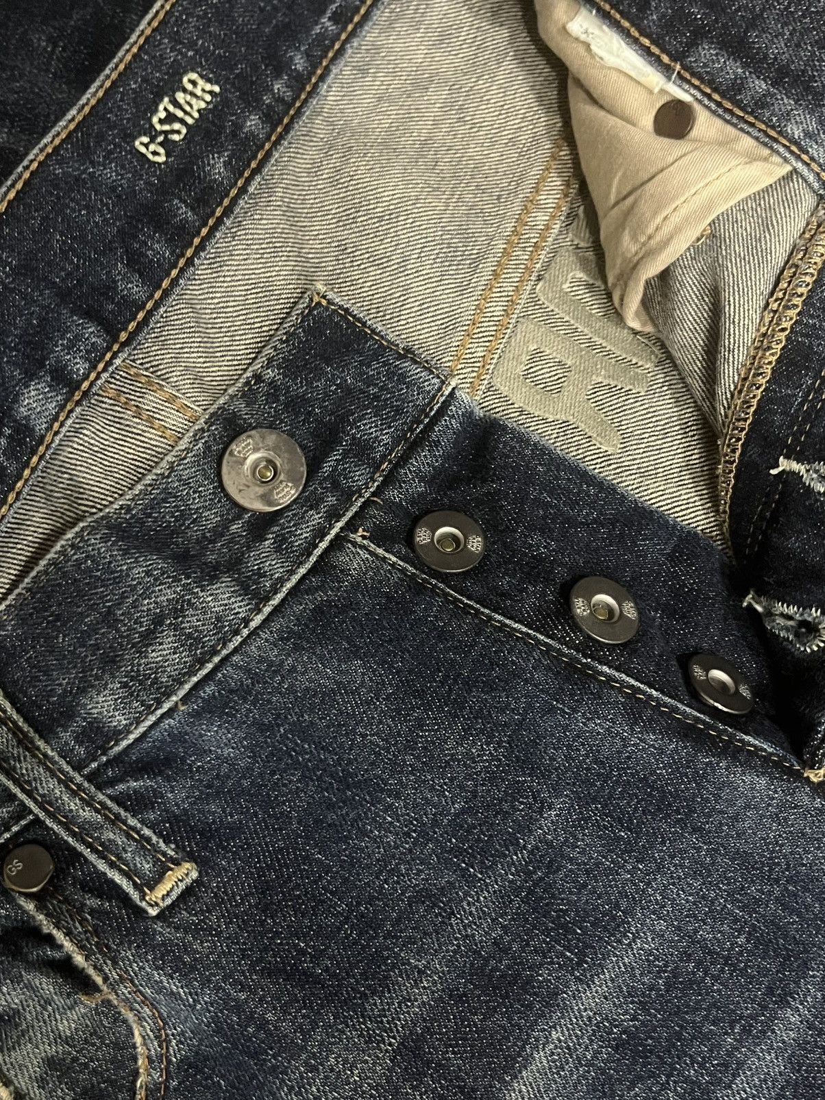 G-Star Vintage Japanese Brand G Star Dark Blue Way Whisker Jeans Size US 32 / EU 48 - 7 Thumbnail