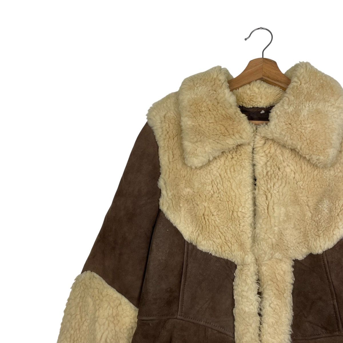 Japanese Brand Vintage Genuine Sheepskin Suede Leather Shearling Coat Size S / US 4 / IT 40 - 6 Thumbnail