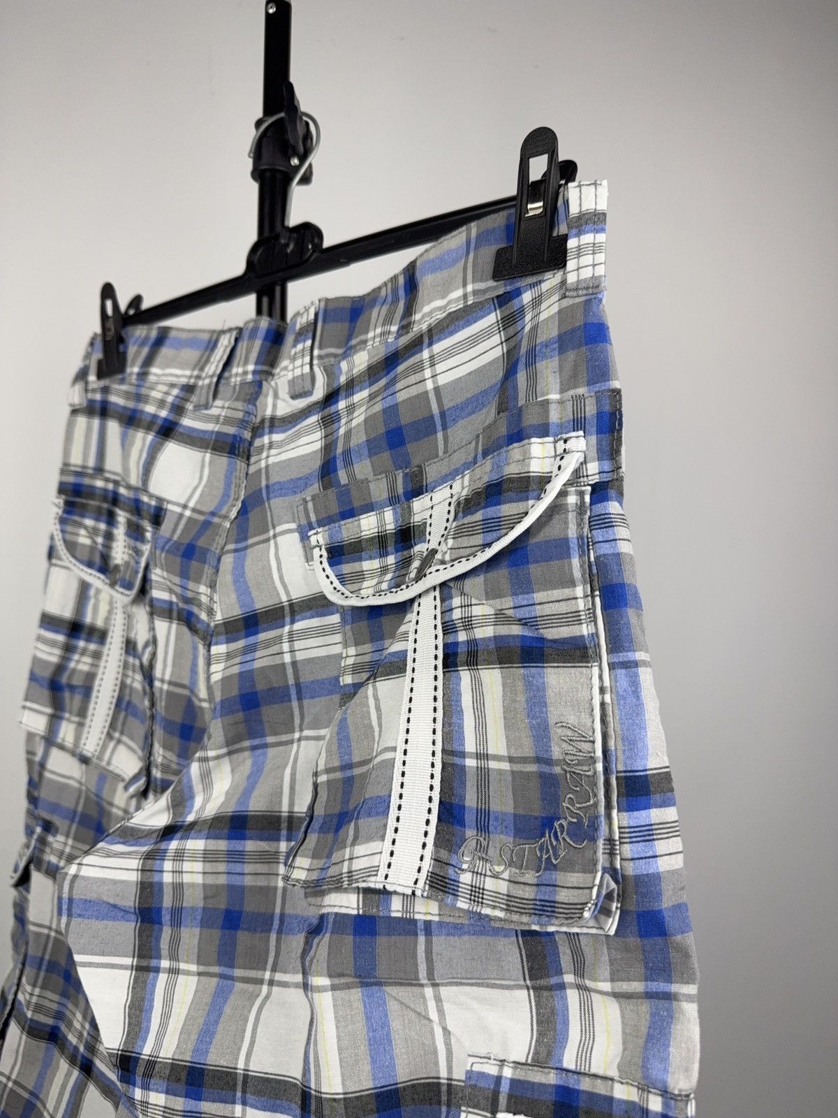 G-Star 00s G-Star RAW Checked Cargo Shorts Plaid Utility Style Size US 32 / EU 48 - 10 Thumbnail