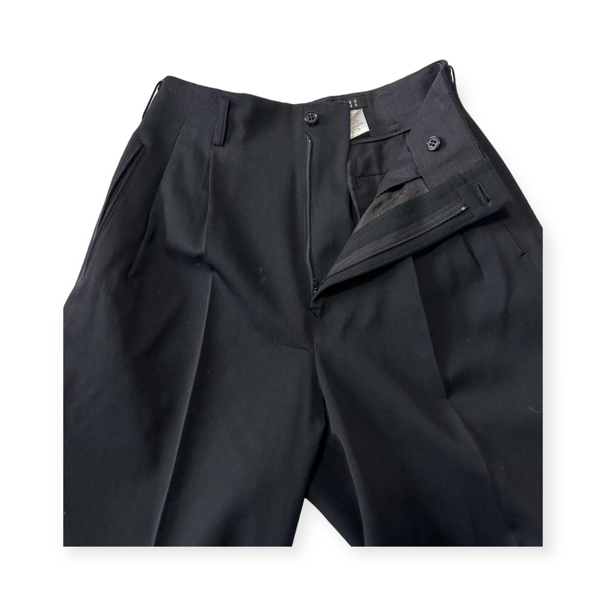 ATSURO TAYAMA × Vintage Vintage Atsuro Tayama Black Wool Trouser Pants, Vintage Size 26" / US 2 / IT 38 - 7 Thumbnail
