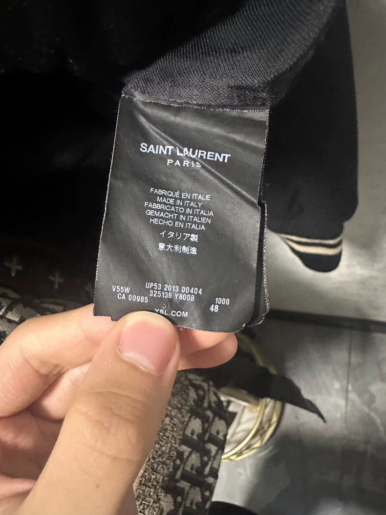 Saint Laurent 13FW Black White Varsity Jacket-