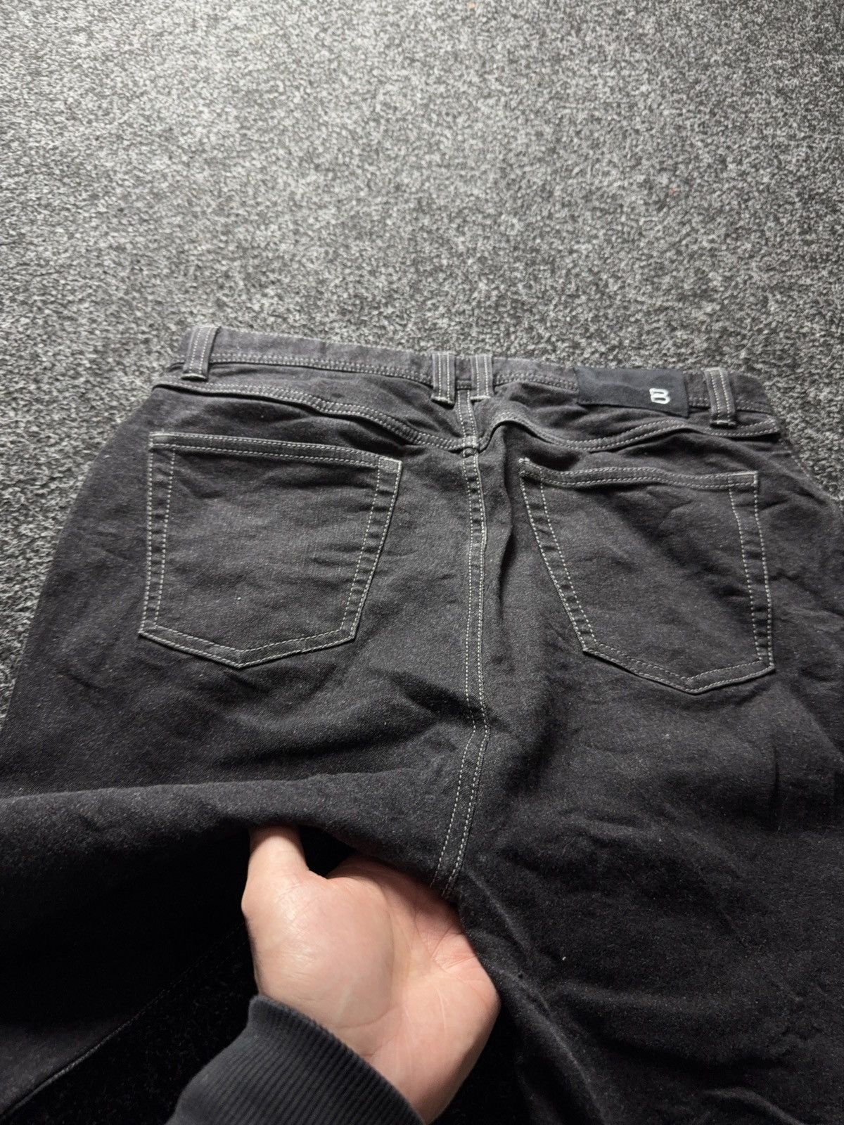 Vintage Luxury Avant Garde Borelio Black Straight Leg Denim Jeans Size US 33 - 16 Thumbnail
