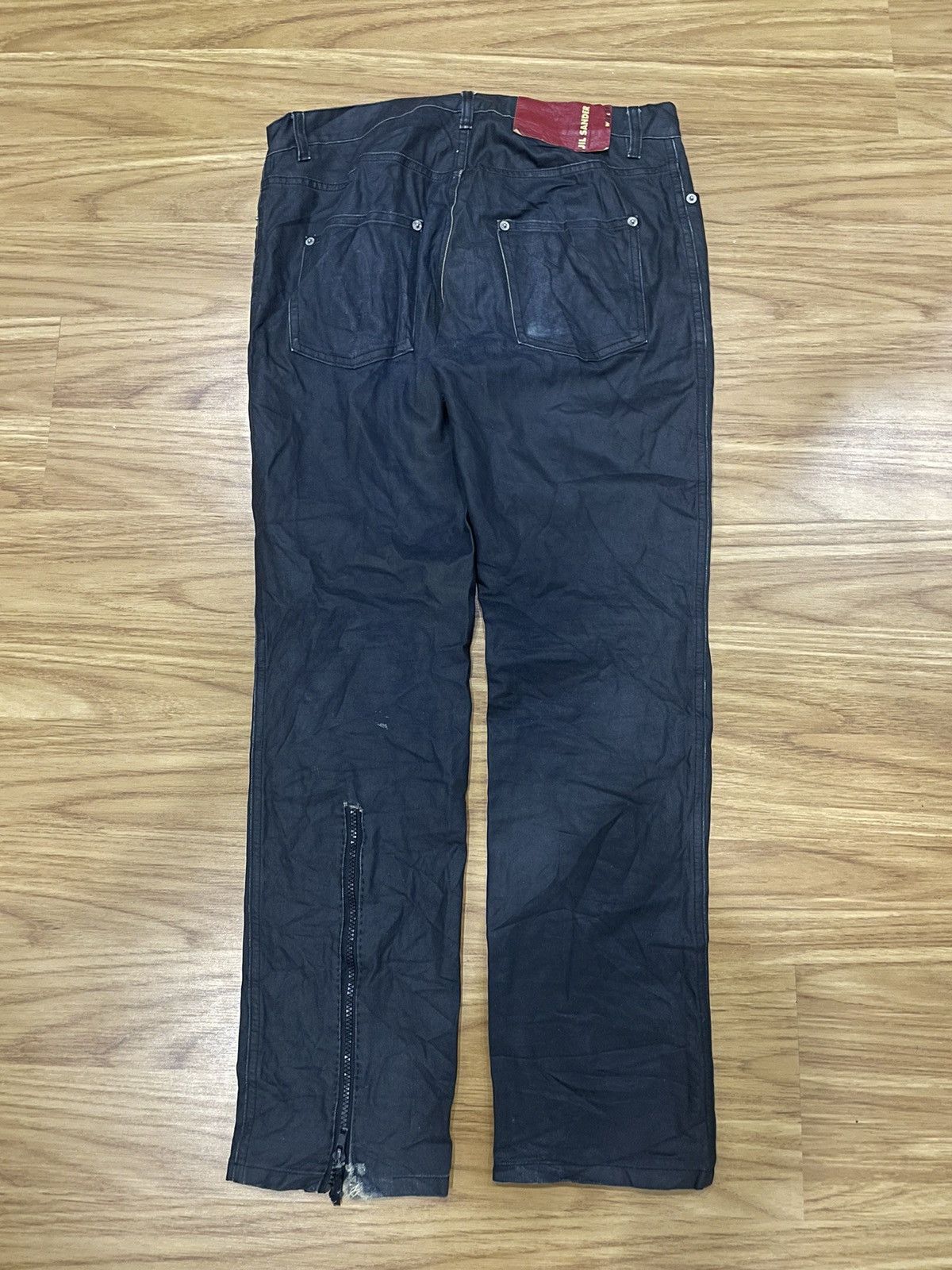 Jil Sander Raf Simons era Jil Sander Waxed Distressed Denim Pant Size US 29 - 14 Thumbnail