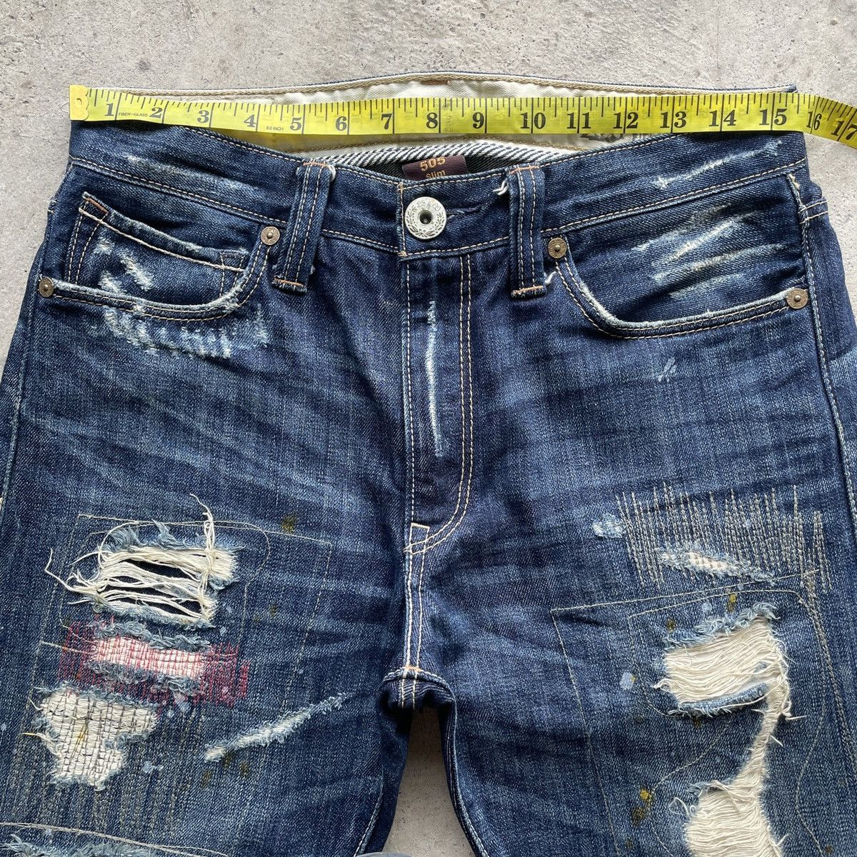 Jean × Levi's × Vintage RARE💥 Vintage Levi’s 505 Distressed Faded Denim Jeans Pants Size US 31 - 5 Thumbnail