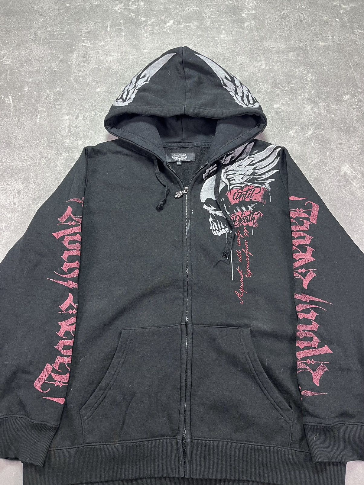 Japanese Brand Rock Rebel Printed Zip Hoodie XL Metal Affliction Rare Size US XL / EU 56 / 4 - 8 Thumbnail