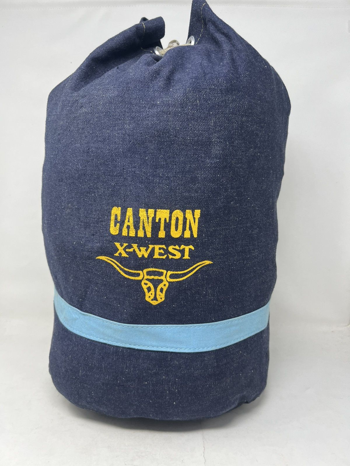 Japanese Brand Vintage Canton X-West Denim Drawstring Bucket Size ONE SIZE - 1 Thumbnail