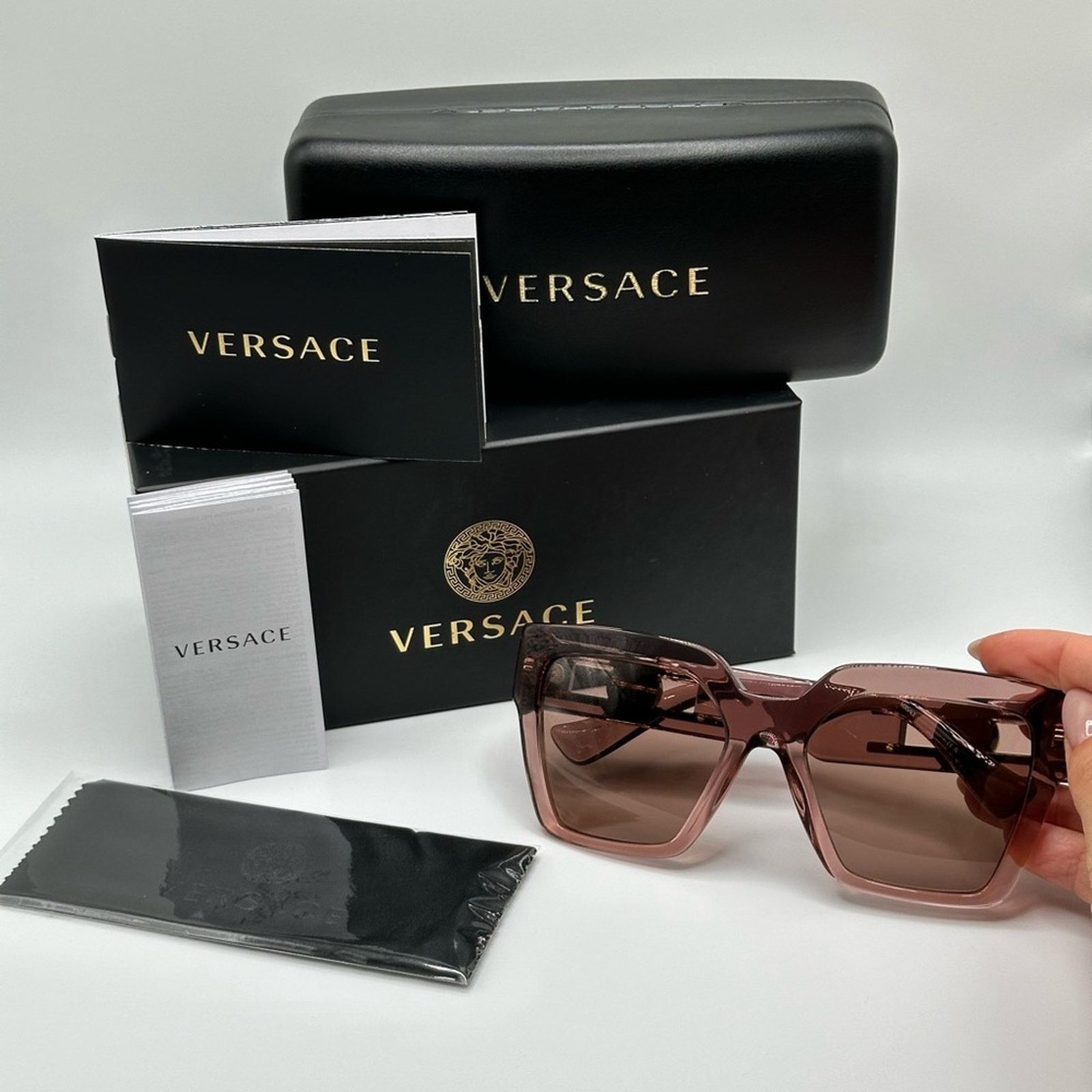 Versace NEW VERSACE VE4458 543573 Brown Transparent Light Brown Size ONE SIZE - 10 Thumbnail