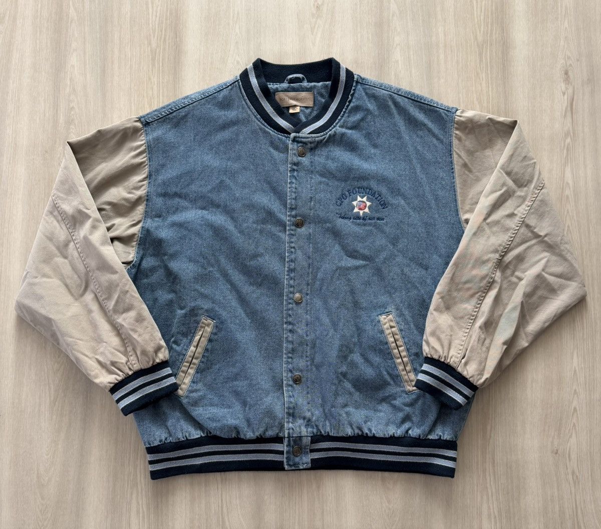 Port Authority Vintage Port Authority Denim Varsity Jacket Sz 2XL Size US XXL / EU 58 / 5 - 1 Thumbnail