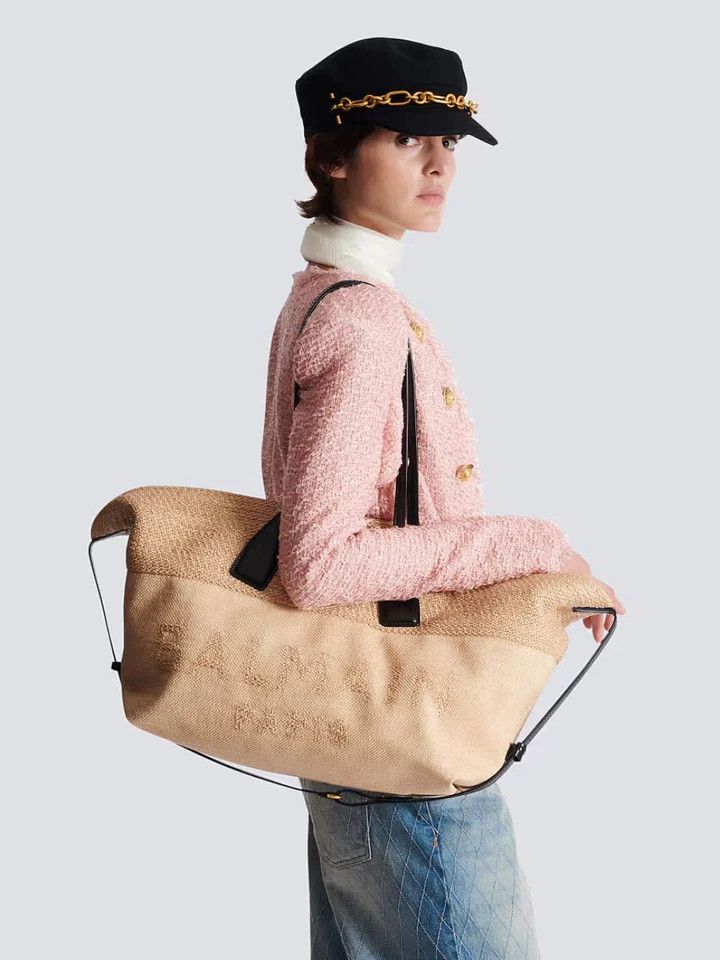 Balmain o1loc1c0526 Size: OS / Track Tote Bag in Beige Size ONE SIZE - 2 Thumbnail