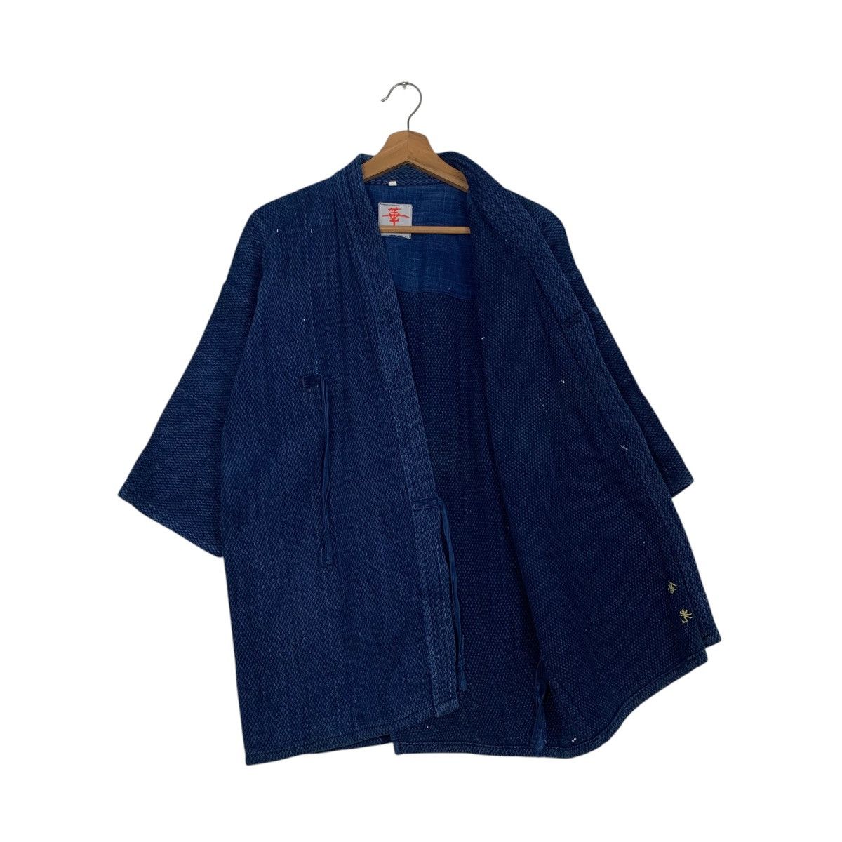 Japanese Brand Vintage 90s HANA Indigo Sashiko Thick Weave Kimono 2690-C120 Size US M / EU 48-50 / 2 - 7 Thumbnail
