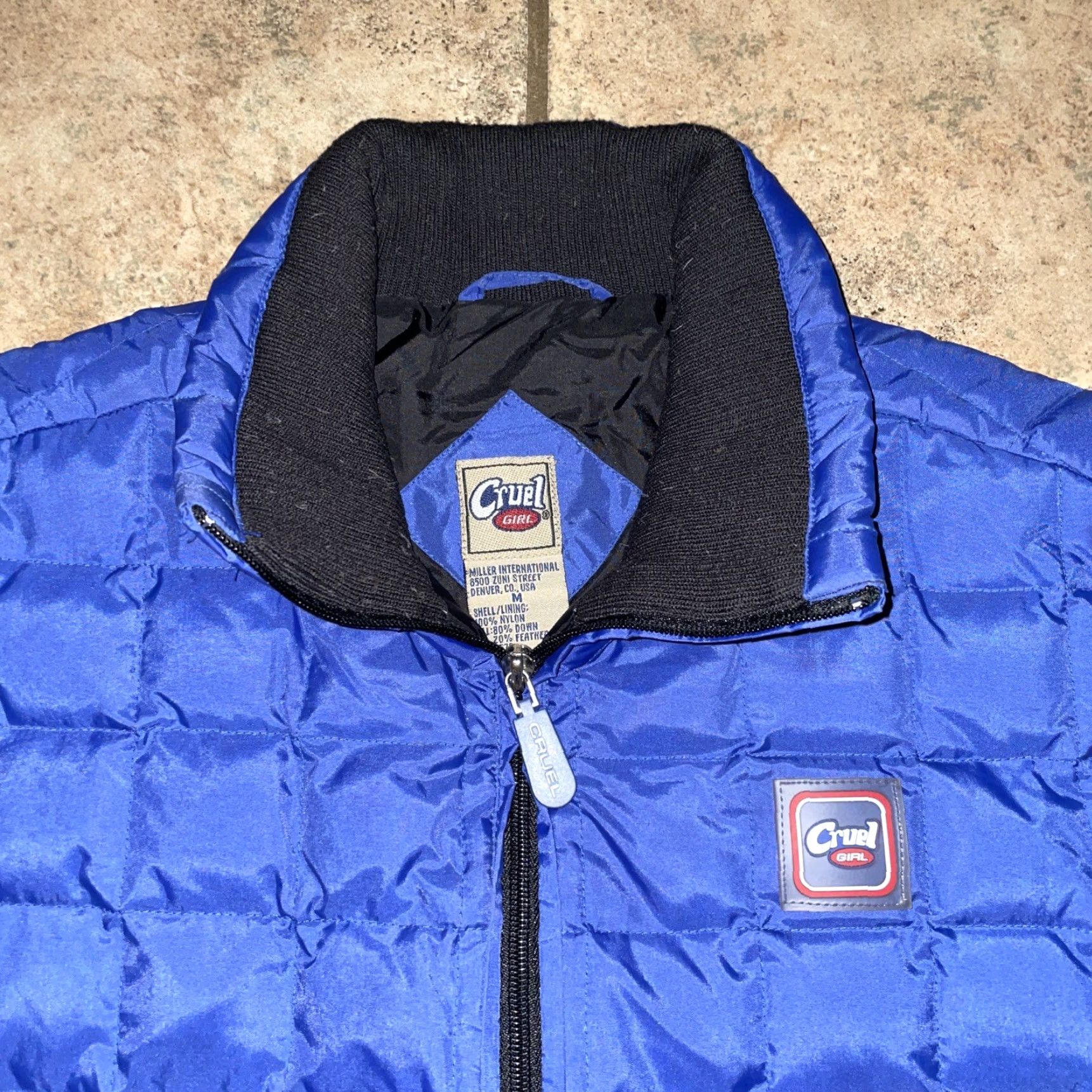 Vintage Cruel Girl Vest Puffer Quilted Down Nylon Blue M Womens Regular Size M Blue Quilted Down Puffer Vest Womens Cruel Girl Size M / US 6-8 / IT 42-44 - 2 Thumbnail