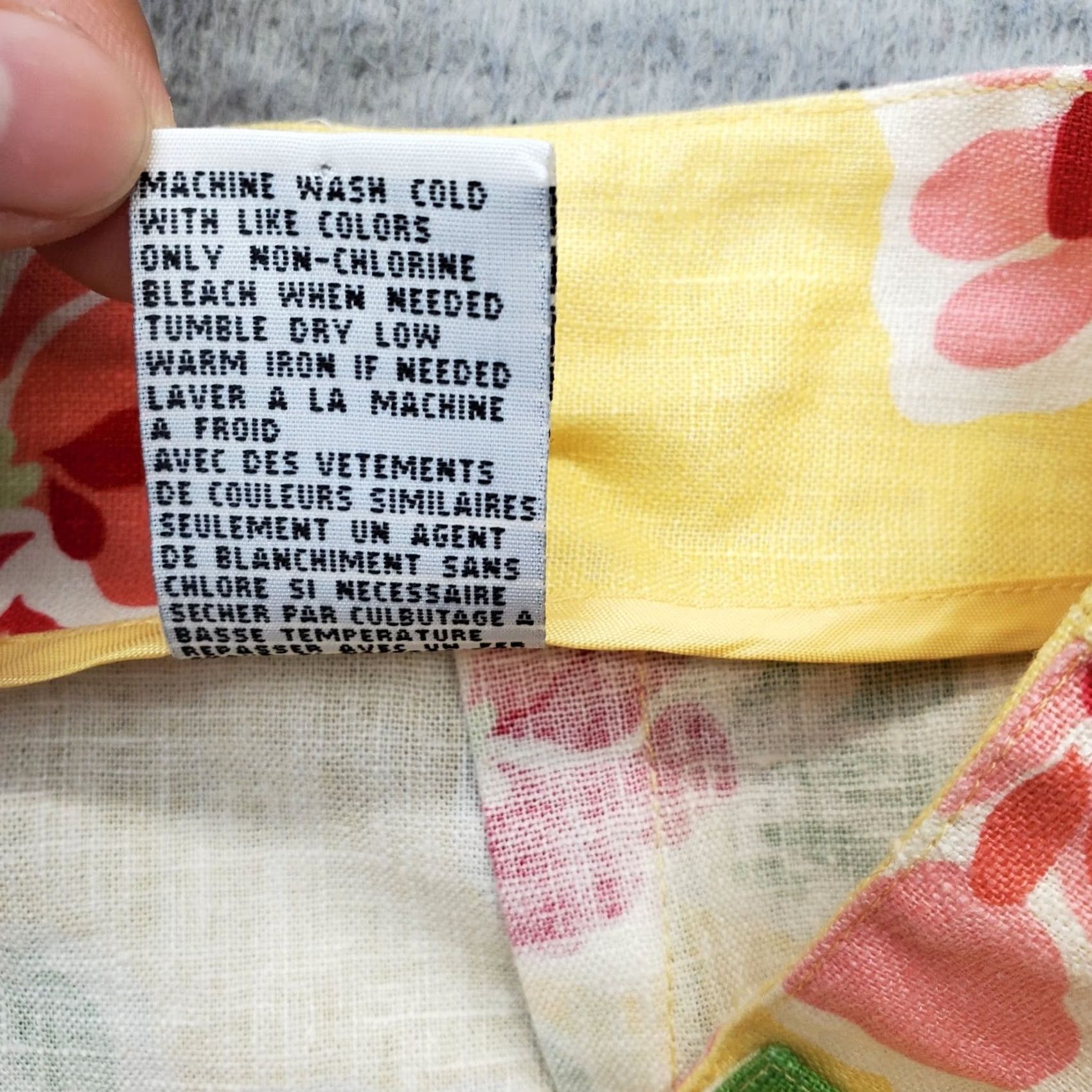 Talbots Talbots Wrap Skirt Womens Size 10P Multicolor Floral Linen Blend Button Front Short Size 32" / US 10 / IT 46 - 8 Thumbnail
