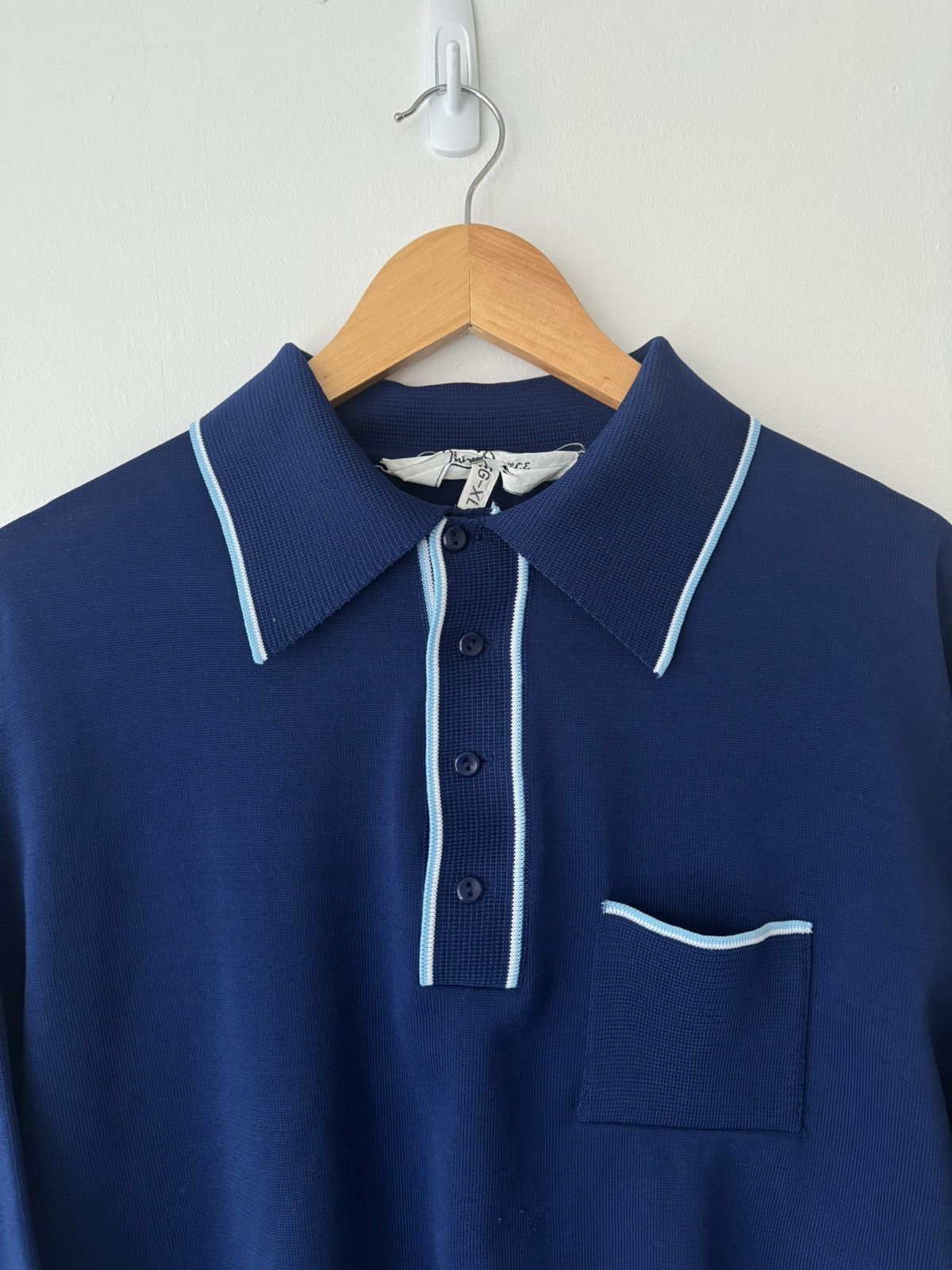 Vintage 1960s Vintage Piqué Longsleeve Polo Size US L / EU 52-54 / 3 - 2 Thumbnail