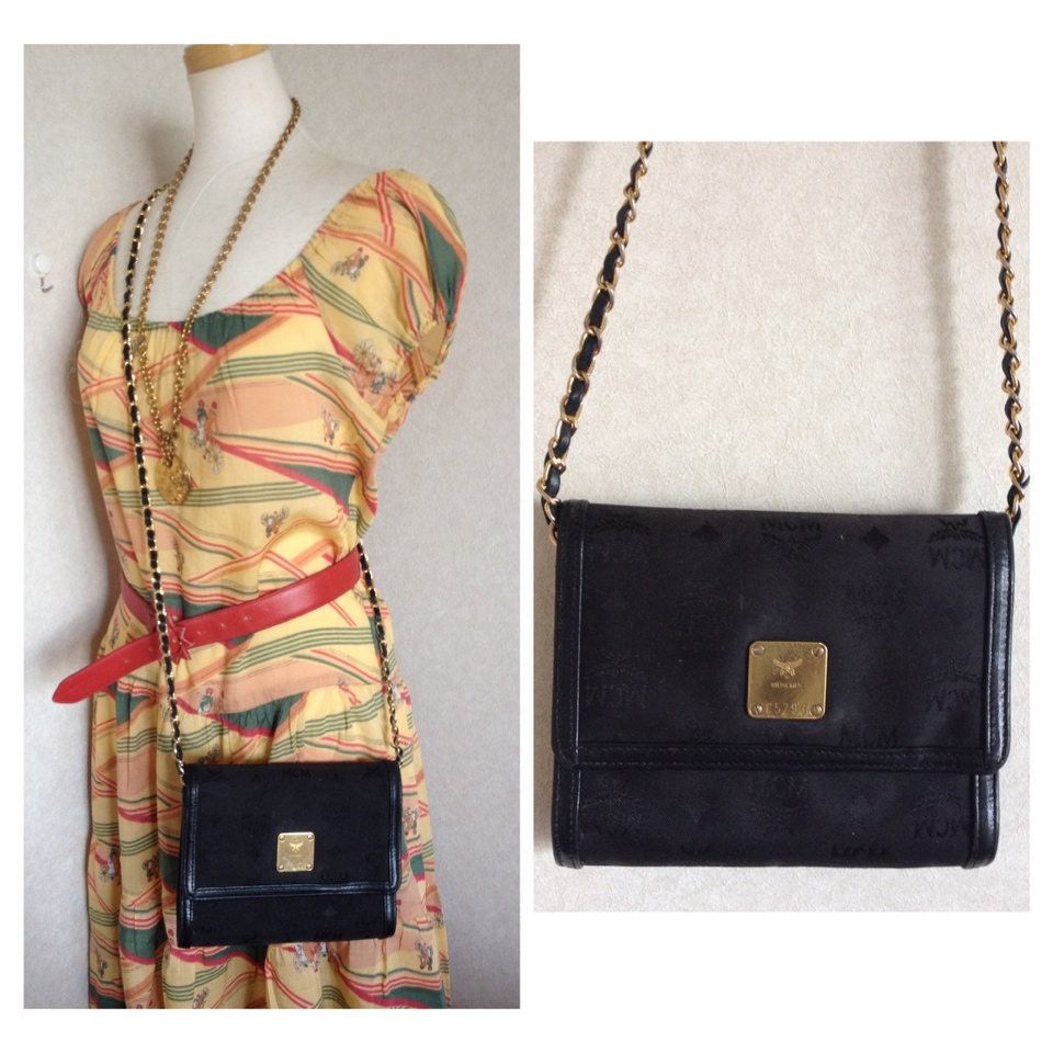 MCM Vintage MCM black nylon monogram clutch shoulder bag Size ONE SIZE - 7 Thumbnail