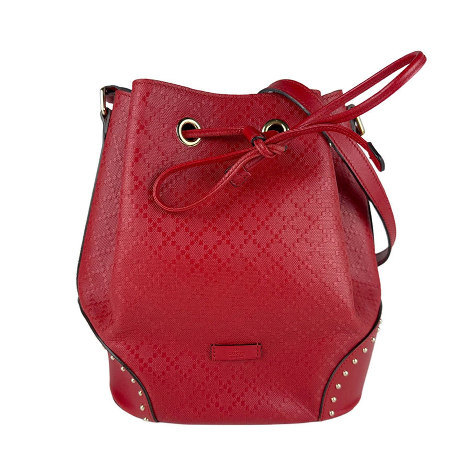 Gucci Gucci Diamante Leather Shoulder Bag, Red, Women's, 354228 z8048 Size ONE SIZE - 1 Thumbnail