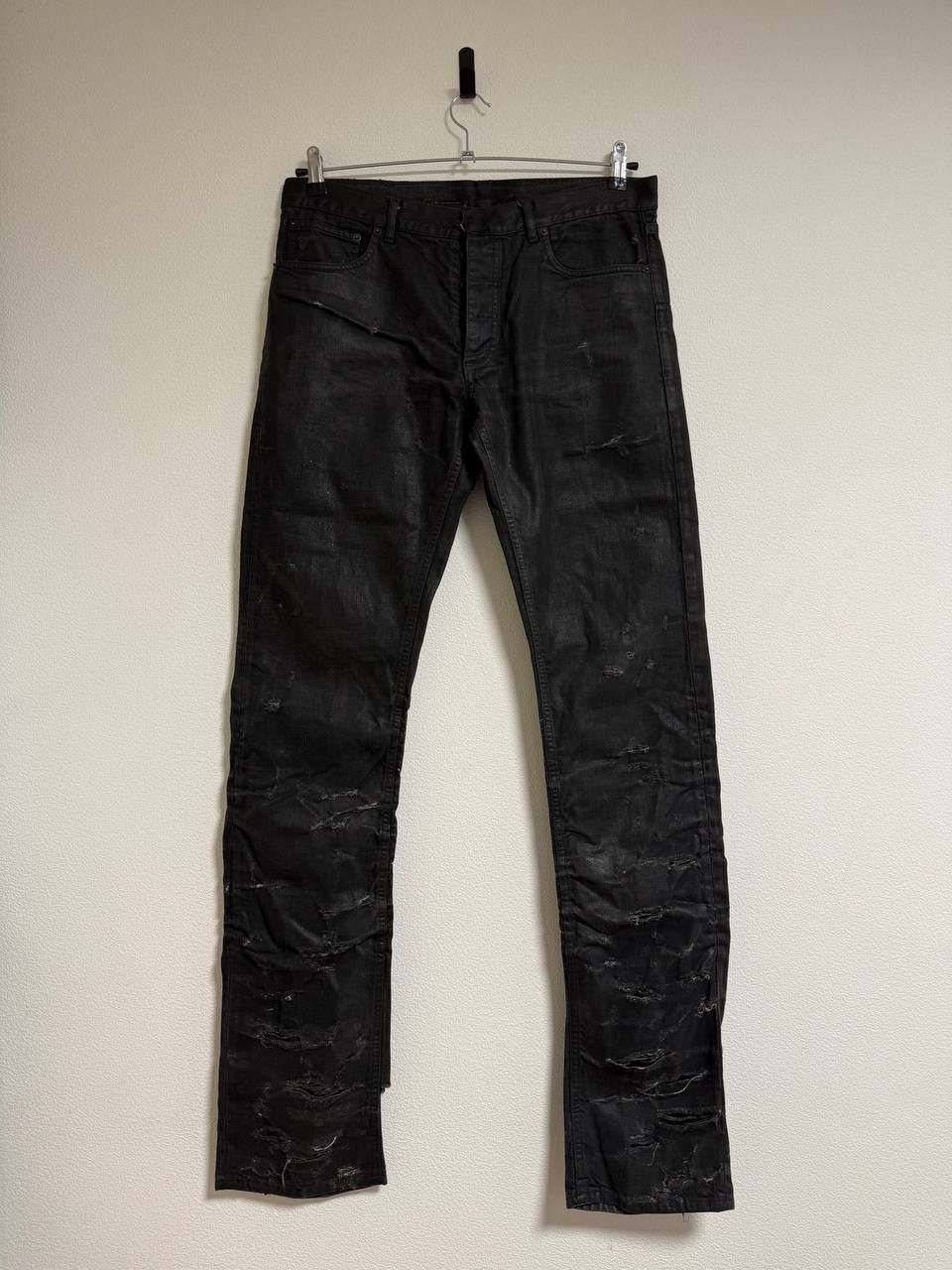 Dior SS04 HEDI WAXED STRIP JEANS Size US 33 - 1 Thumbnail