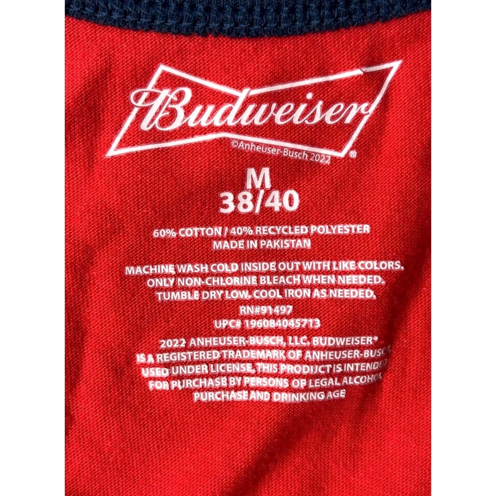 Budweiser Budweiser Sleeveless Red Tank Top Mens M Cotton Polyester Blend Graphic Print T-Shirt Regular Size Red Summer Spring Men Mens Size US M / EU 48-50 / 2 - 5 Thumbnail