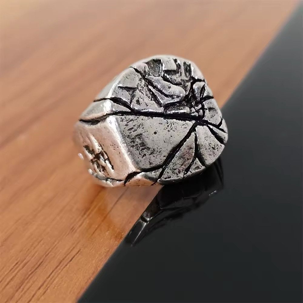 Jewelry Retro Vintage Punk Cracked Square Ring Size ONE SIZE - 4 Thumbnail