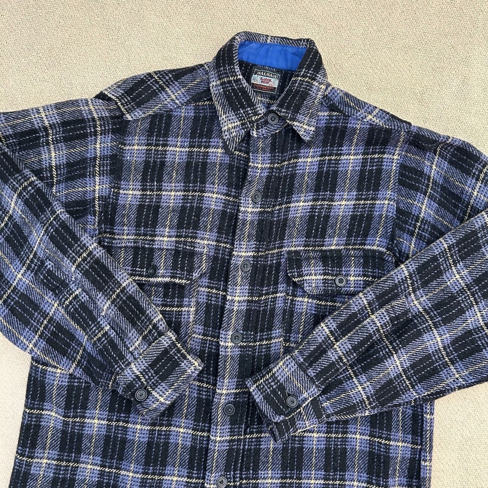 Vintage 50s Balsam Flannel All Wool Thick Plaid Work Button Up Shirt Size US M / EU 48-50 / 2 - 1 Thumbnail