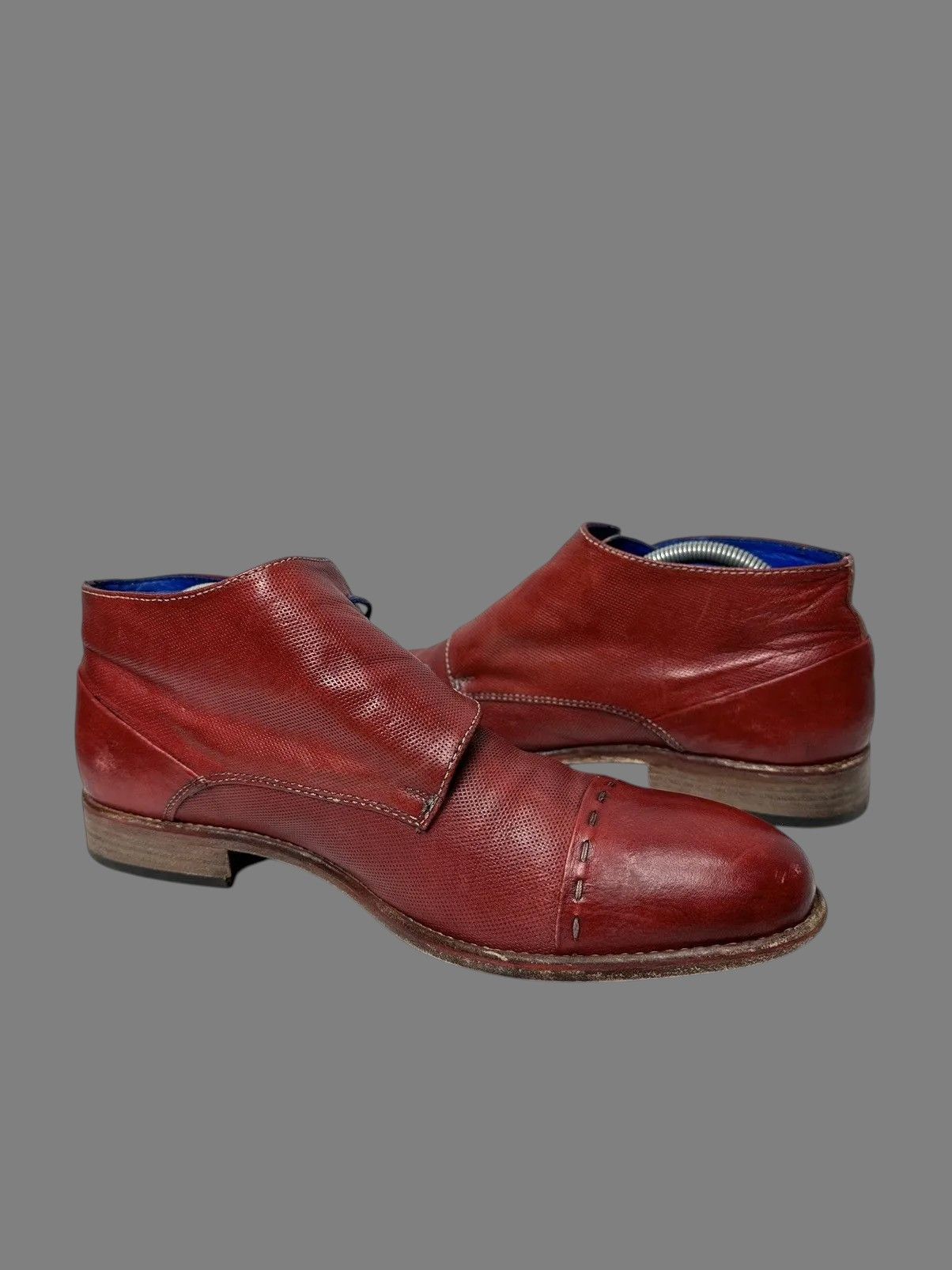 If Six Was Nine Vintage Holy Haferl Leather Red Shoes Alpine Style Rare Size US 9 / EU 42 - 8 Thumbnail