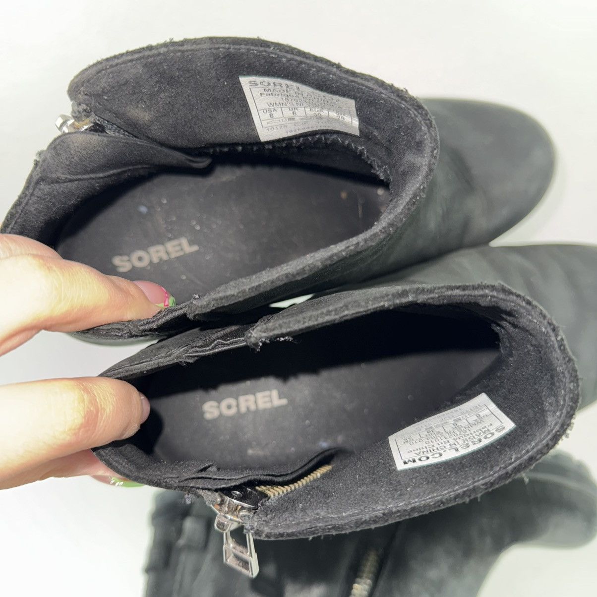 SOREL SOREL Black Leather Joan of Arctic Wedge II Zip Ankle Bootie Size US 8 / IT 38 - 10 Thumbnail