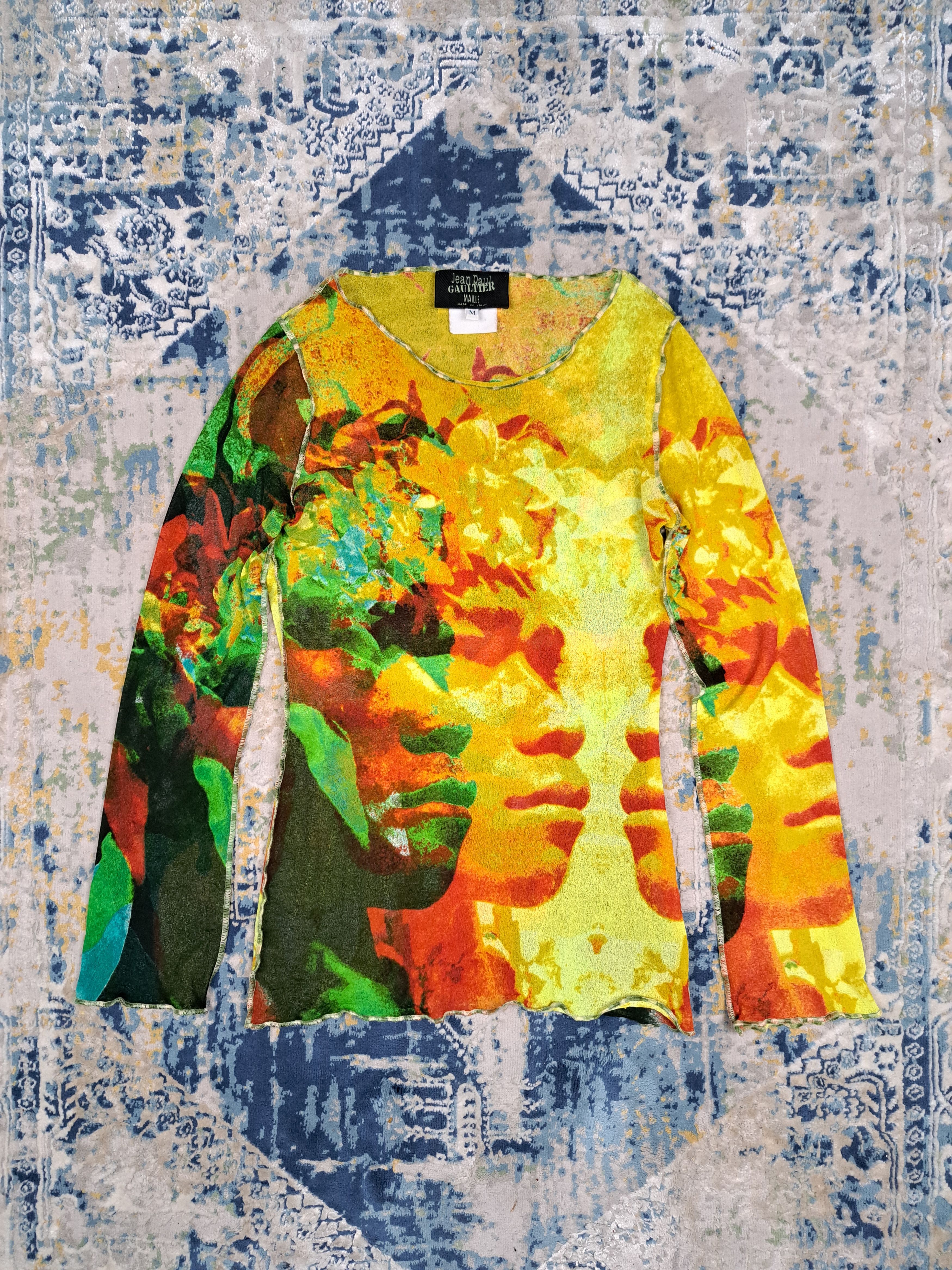 Jean Paul Gaultier SS 2000 Jean Paul Gaultier Psychedelic Faces LSD Mesh Top Size M / US 6-8 / IT 42-44 - 1 Thumbnail