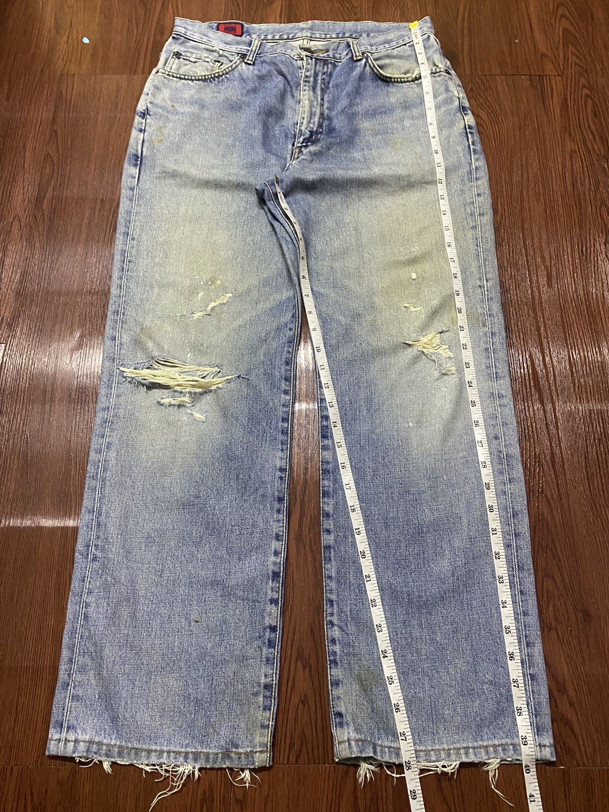 Japanese Brand Vintage Edwin503 Blue Wash Distressed Loose Jeans Size US 32 / EU 48 - 12 Thumbnail