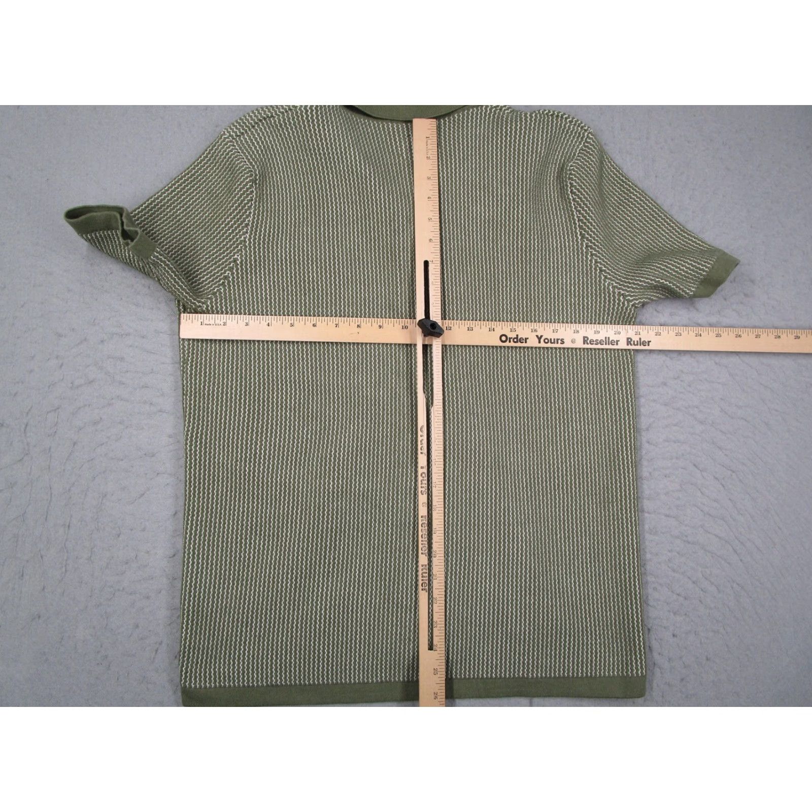 Vintage Common People Shirt Mens Large Green Textured Knit Button Front Retro Casual Size US L / EU 52-54 / 3 - 5 Thumbnail