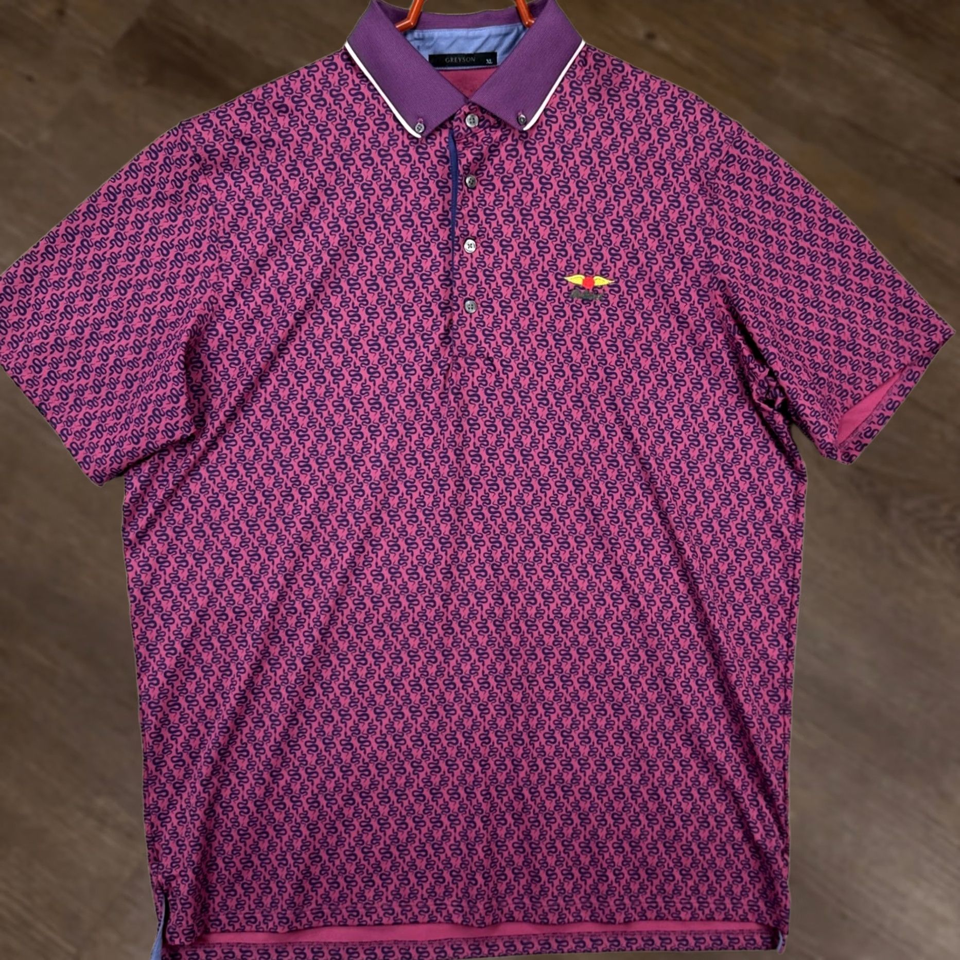 Vintage VINTAGE Greyson Polo Shirt Mens XL Pink Purple Snake Baltusrol Club Golf Rugby Stretch Size US XL / EU 56 / 4 - 1 Thumbnail