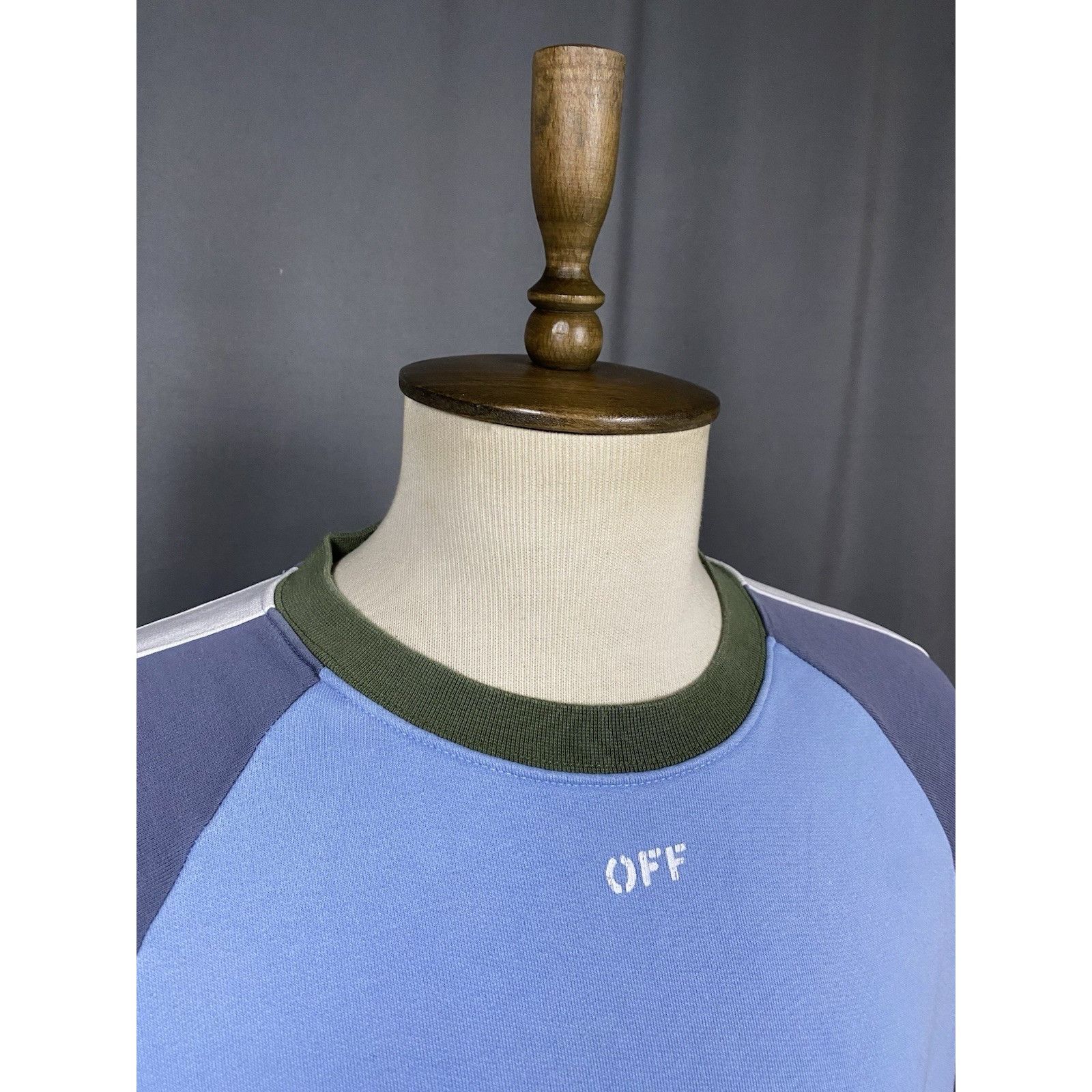 Off-White Off-White Men's Blue Oversized Crewneck Sweater Size M Size US M / EU 48-50 / 2 - 3 Thumbnail