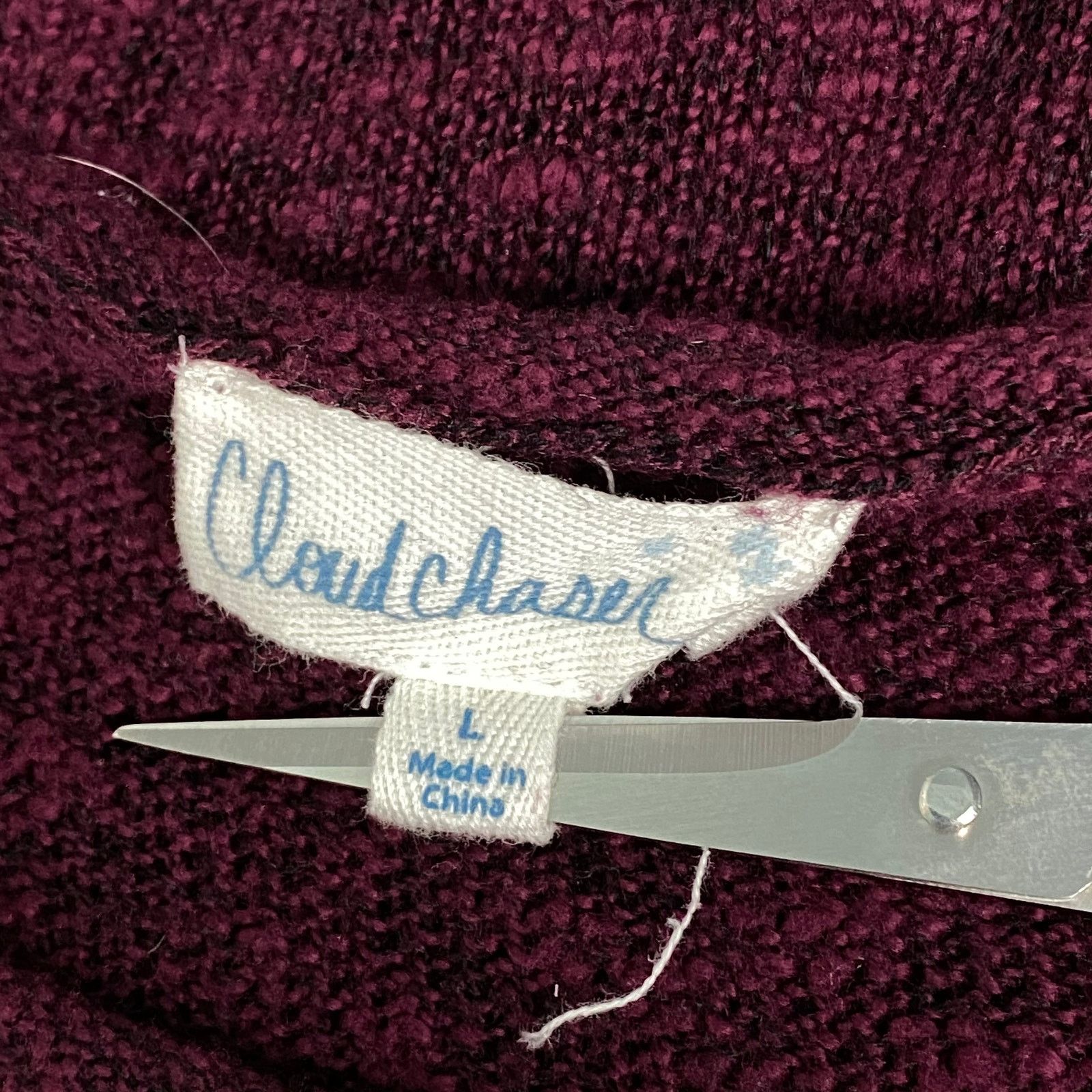 Other Cloud Chaser Marled Burgundy Black Slub Knit Shirt Large Size L / US 10 / IT 46 - 4 Thumbnail