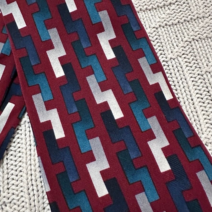 Pierre Cardin Vintage Pierre Cardin maroon geometric 80s print silk tie Size ONE SIZE - 2 Thumbnail