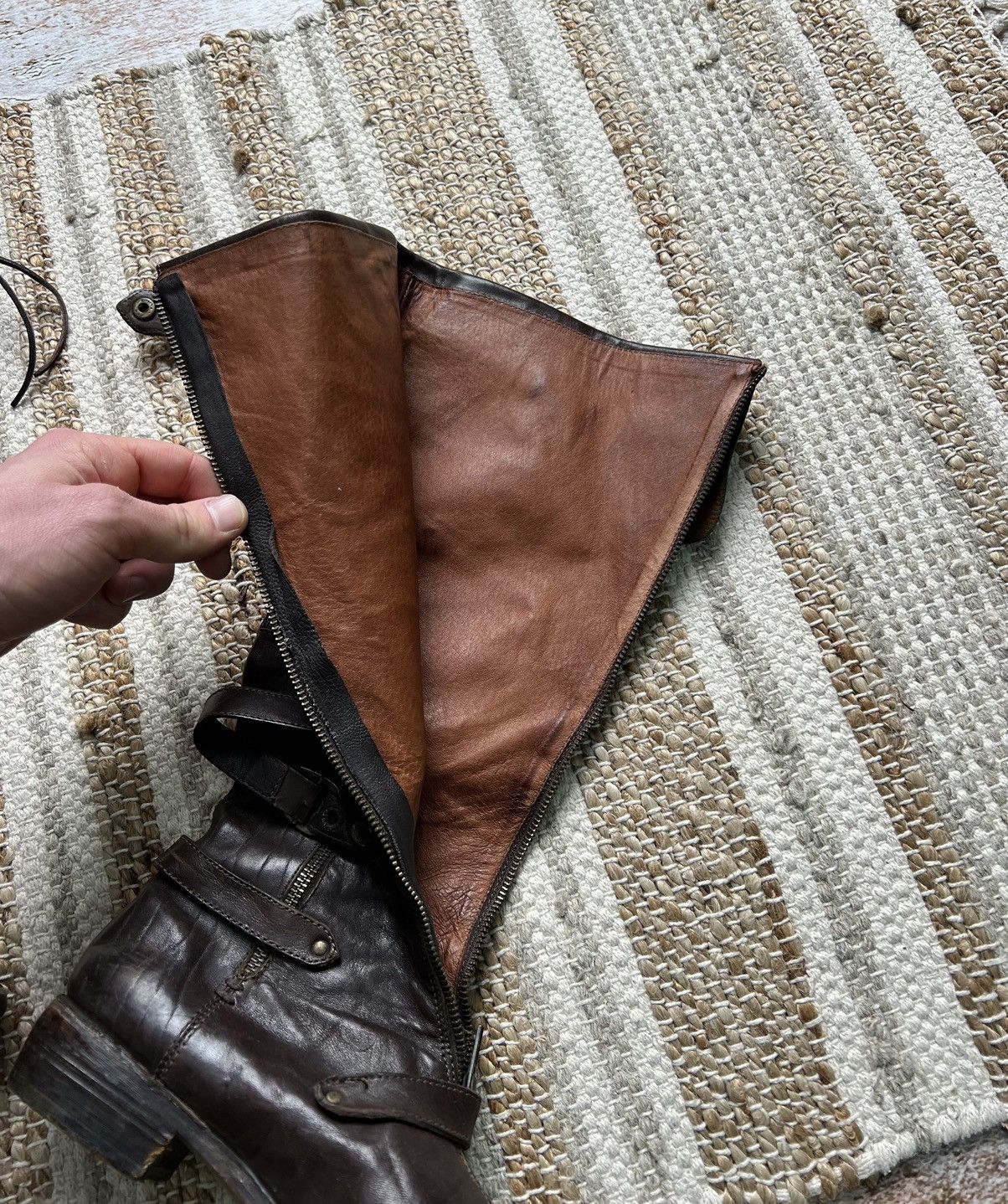 Vintage Vintage leather belted zippers high boots Size US 9 / IT 39 - 5 Thumbnail