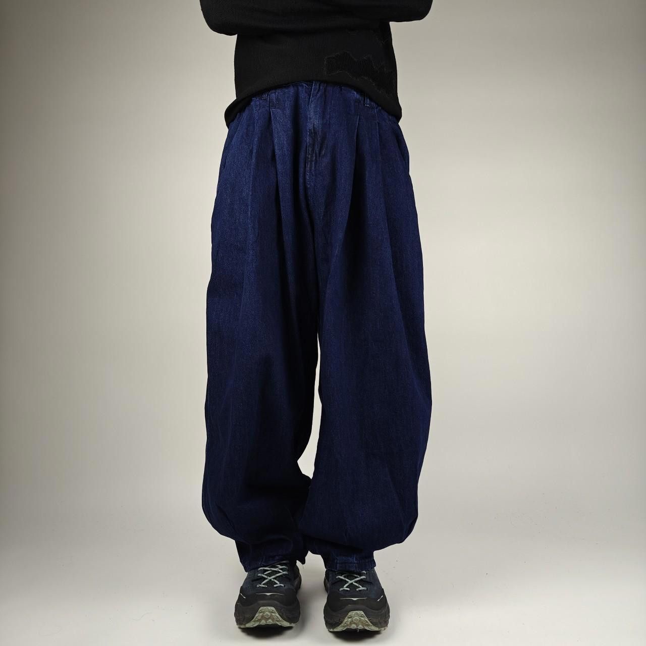 Other Japanese Pleated Denim Wide Leg Balloon Pants Size US 32 / EU 48 - 2 Thumbnail