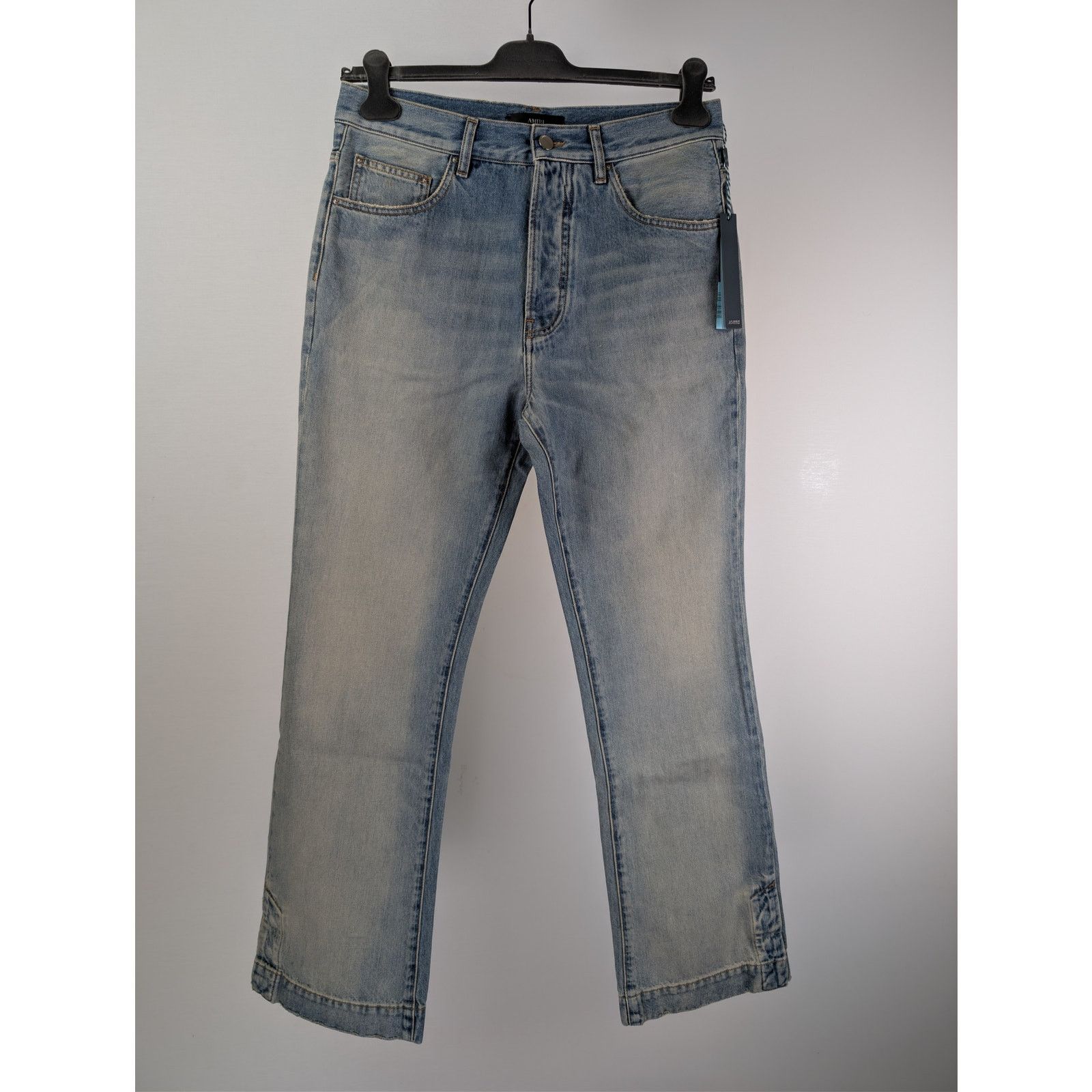 Amiri o1rshd1 Amiri Straight Leg Flare Jean Denim Antique Indigo Size US 30 / EU 46 - 2 Thumbnail