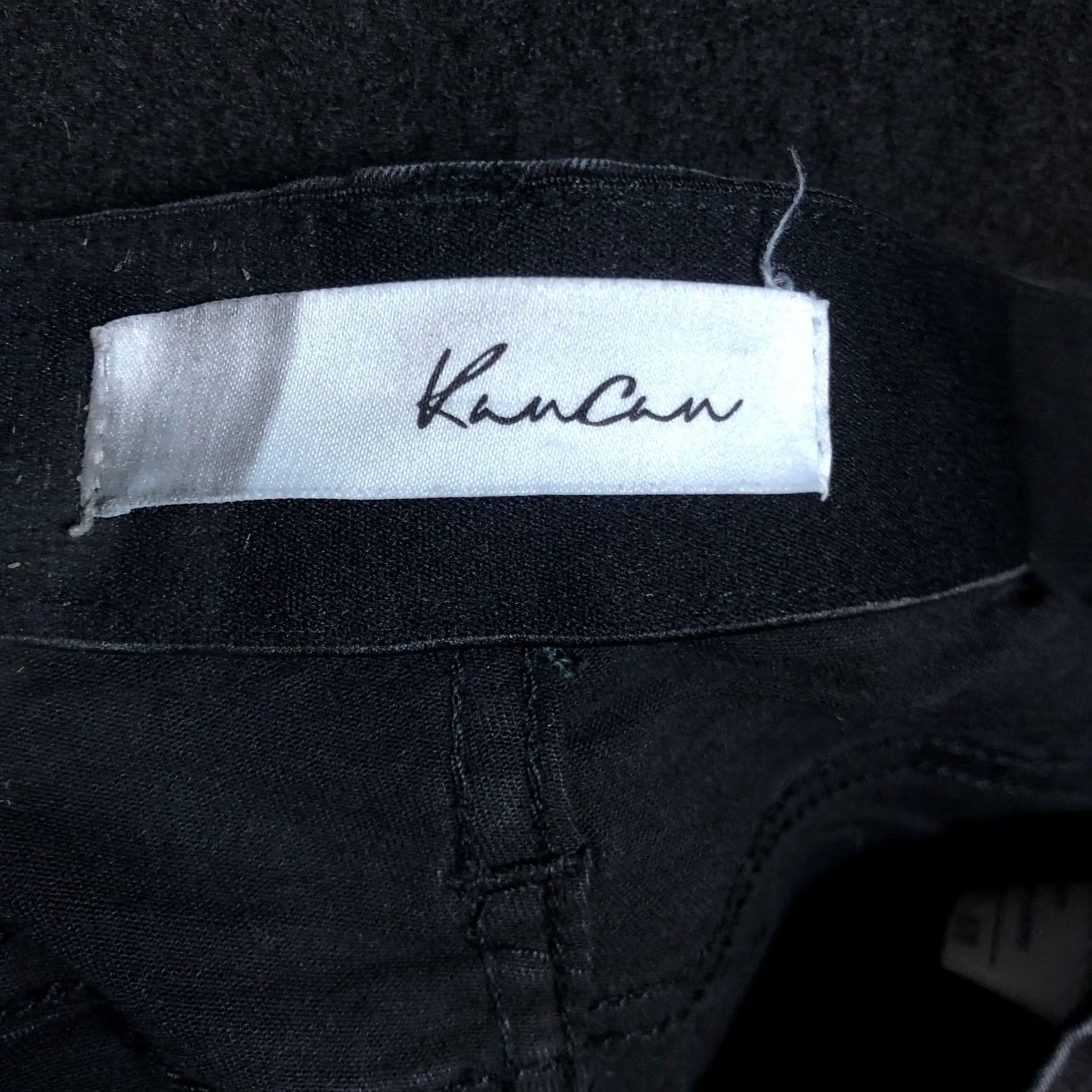 Vintage Kancan Jeans Womens Black White Dotted Denim Mid Rise Skinny Stretch 9 Inseam 27 5-Pocket Design Zip Button Size 9 Size 28" / US 6 / IT 42 - 4 Thumbnail