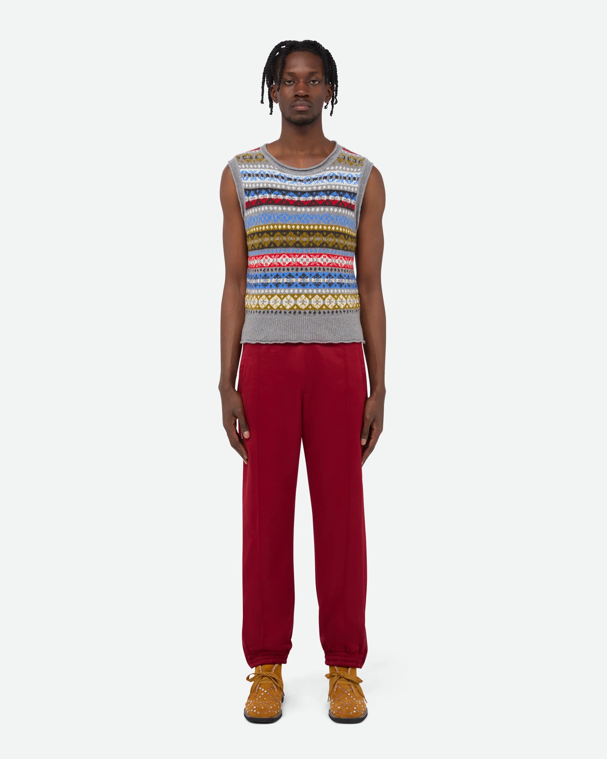 Wales Bonner o1mle0825 Essence Track Pant in Burgundy Size US 36 / EU 52 - 2 Thumbnail