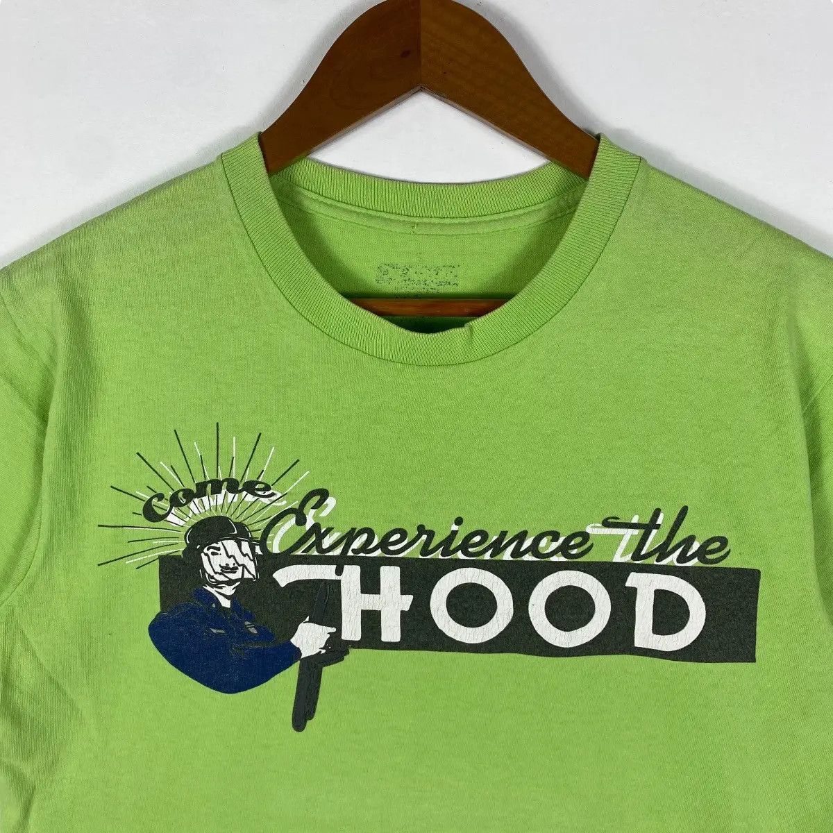 Vintage Vintage 00's X-LARGE Come Experience The Hood Distressed Tee Size US M / EU 48-50 / 2 - 2 Thumbnail