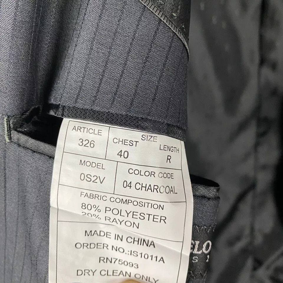 Other Angelo Rossi Blazer Suit Men's 40R Gray Striped Polyester Size 40R - 9 Thumbnail