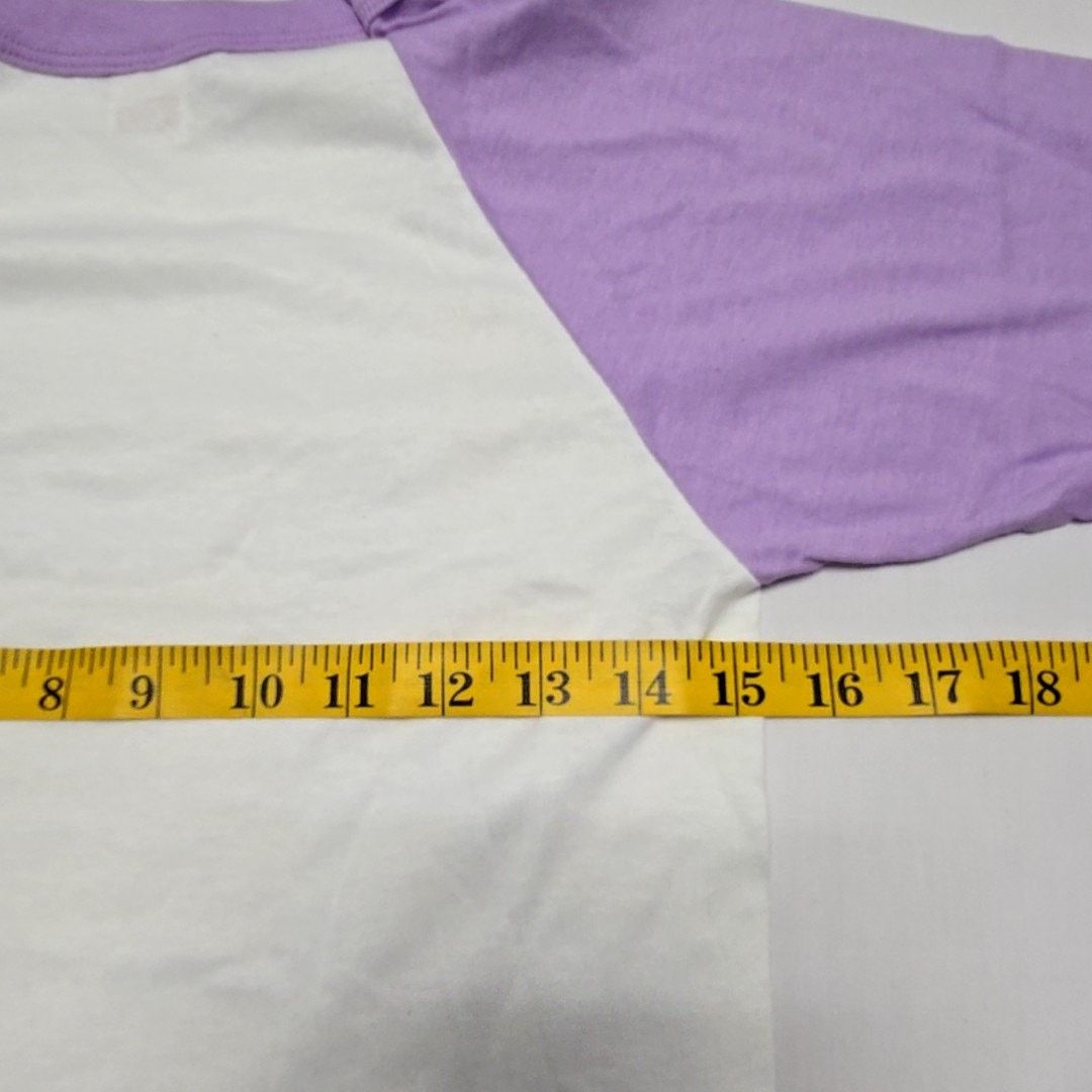 Vintage 80s Vintage Purple White Cropped Tee Sportswea USA Made S Size S / US 4 / IT 40 - 4 Thumbnail