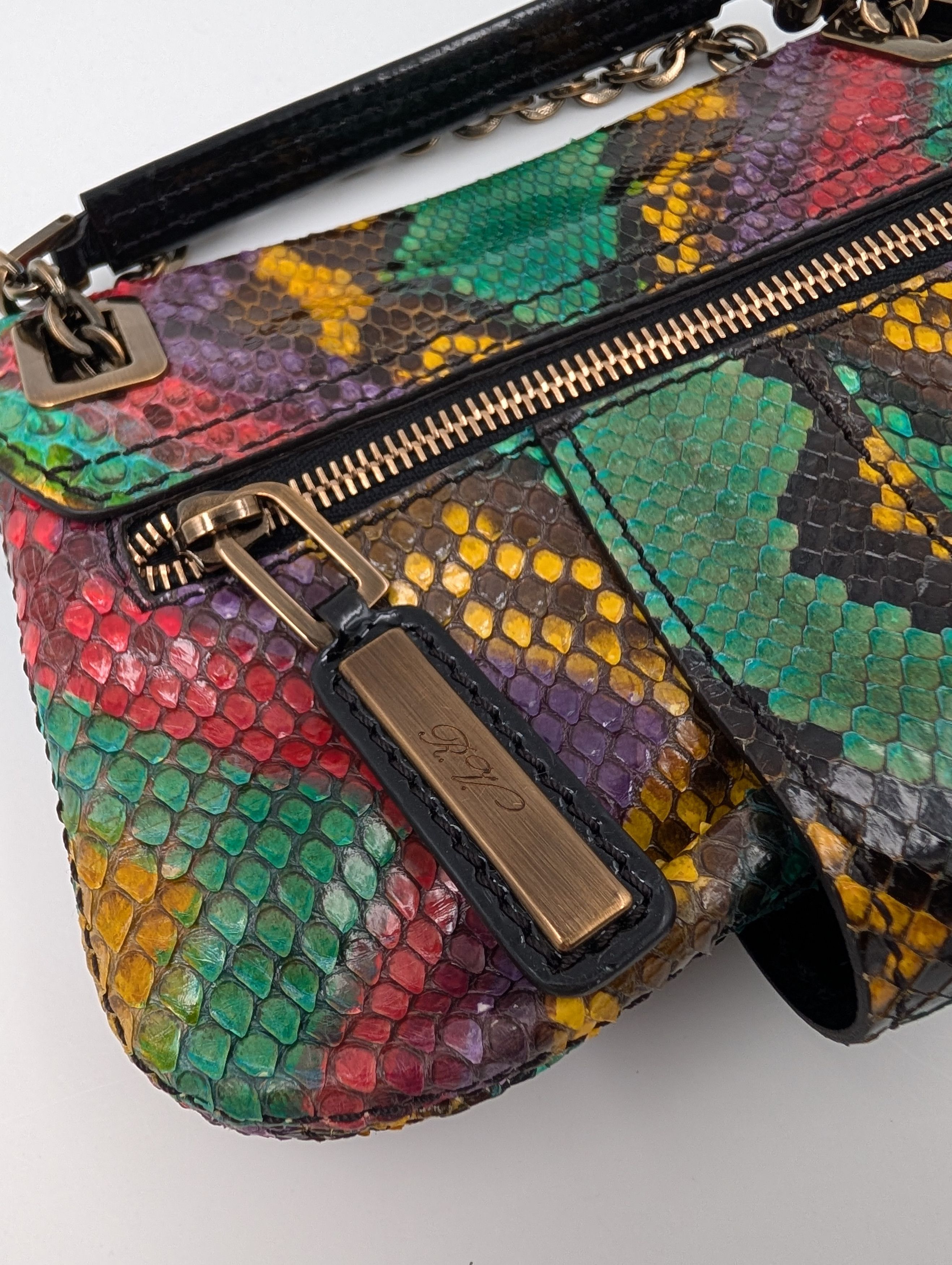 Roger Vivier Multicolor Snakeskin Metro Handbag Size ONE SIZE - 5 Thumbnail