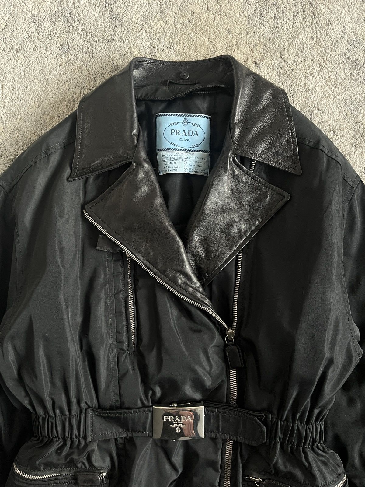 Prada Prada F/W1994 nylon & leather jacket Size M / US 6-8 / IT 42-44 - 5 Thumbnail