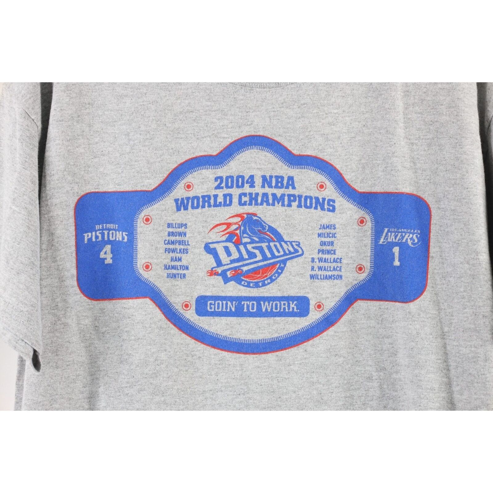 Vintage Vintage 2004 NBA Champs Detroit Pistons Basketball T-Shirt Size US M / EU 48-50 / 2 - 4 Thumbnail