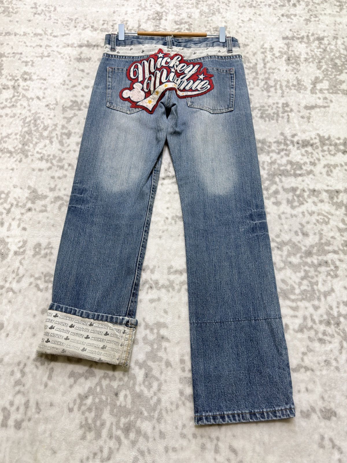 Disney Vintage Disney Mickey Patch Denim 90s Graphic Jeans Size US 30 / EU 46 - 2 Thumbnail