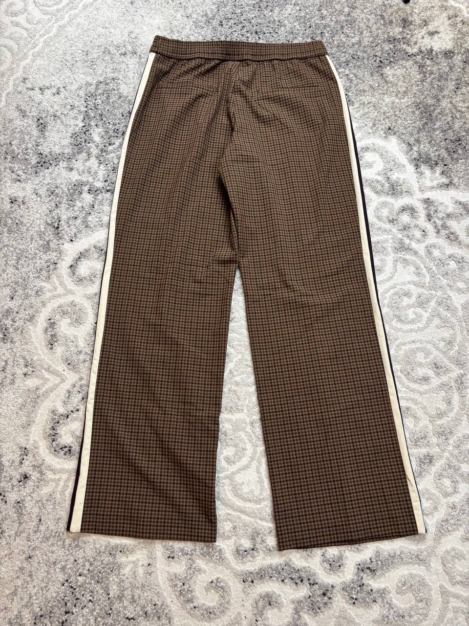 Zara Zara Gingham Wide Leg Track Pants Brown Plaid Side Stripe L Size 34" / US 12 / IT 48 - 10 Thumbnail