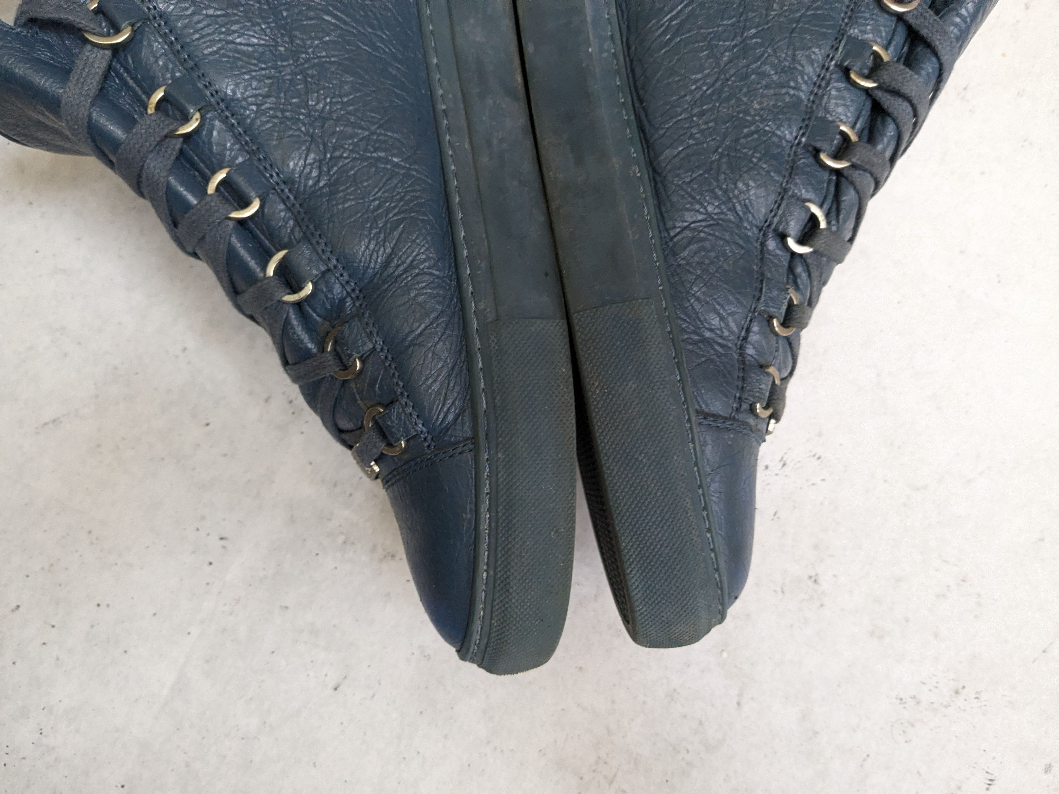 Balenciaga Balenciaga Arena Sneakers Blue 11 High Tops Leather Size US 12 / EU 45 - 9 Thumbnail
